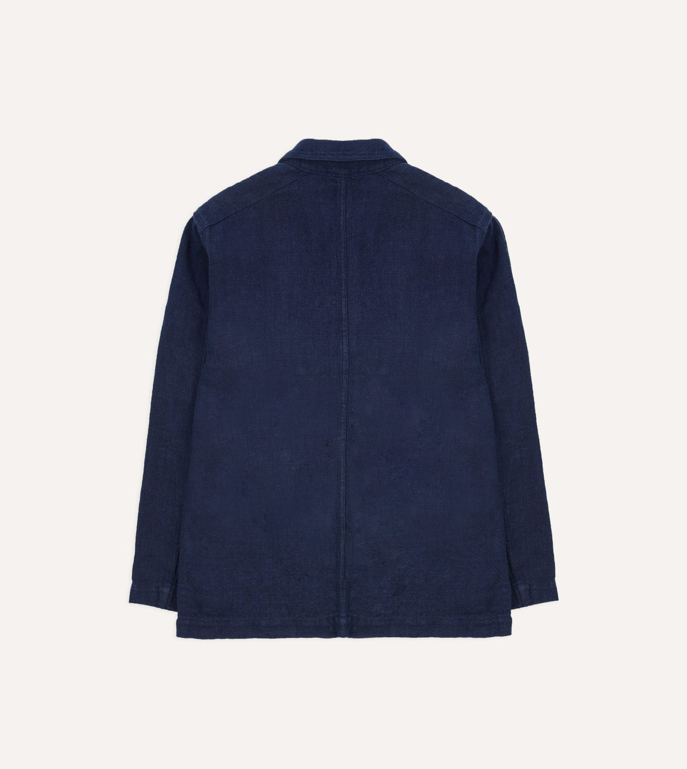 Navy Linen Five-Pocket Chore Jacket - Image 8