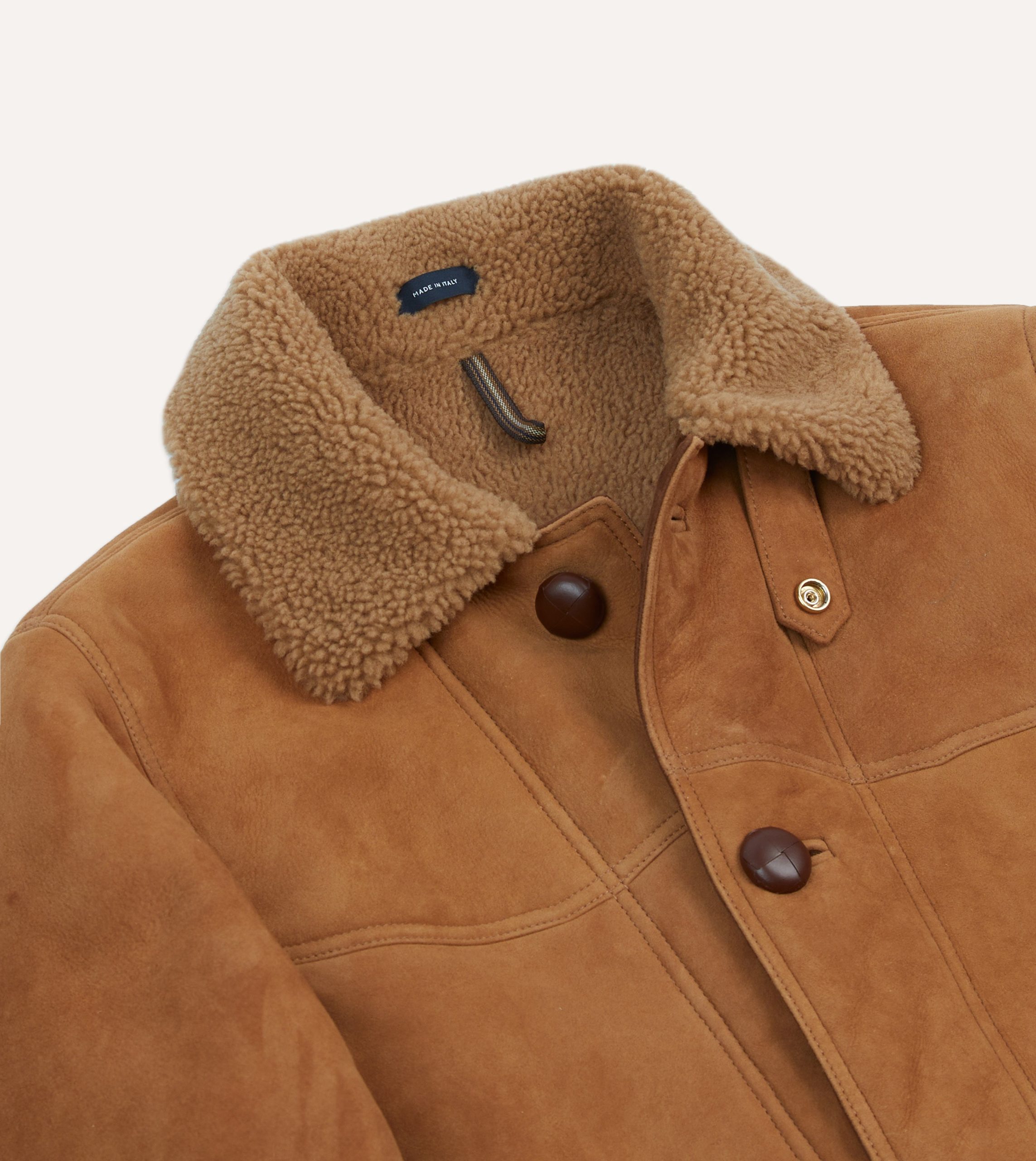 Tan Western Shearling Jacket - Image 3