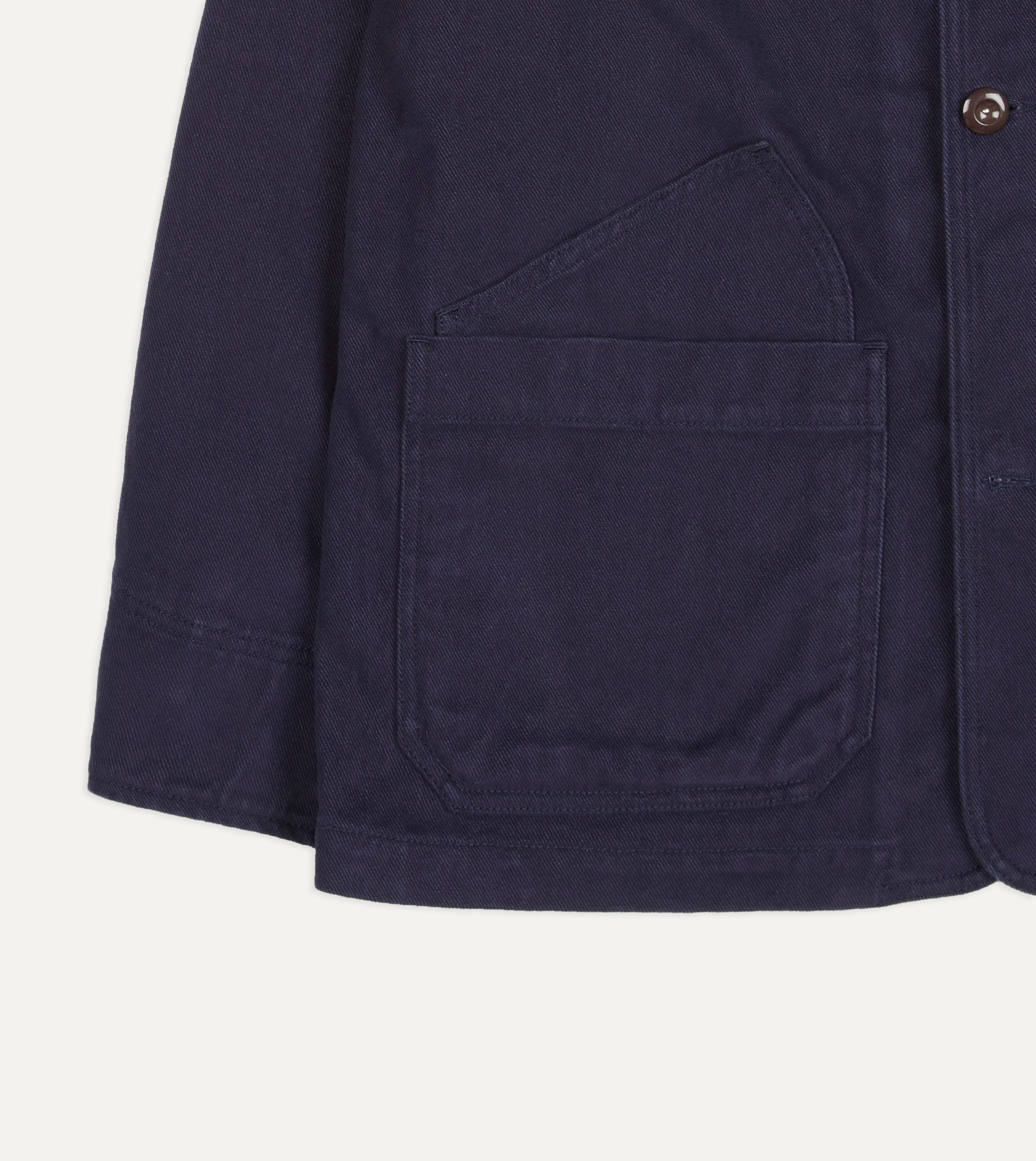 Navy Cotton Canvas Utility Blazer - Image 8