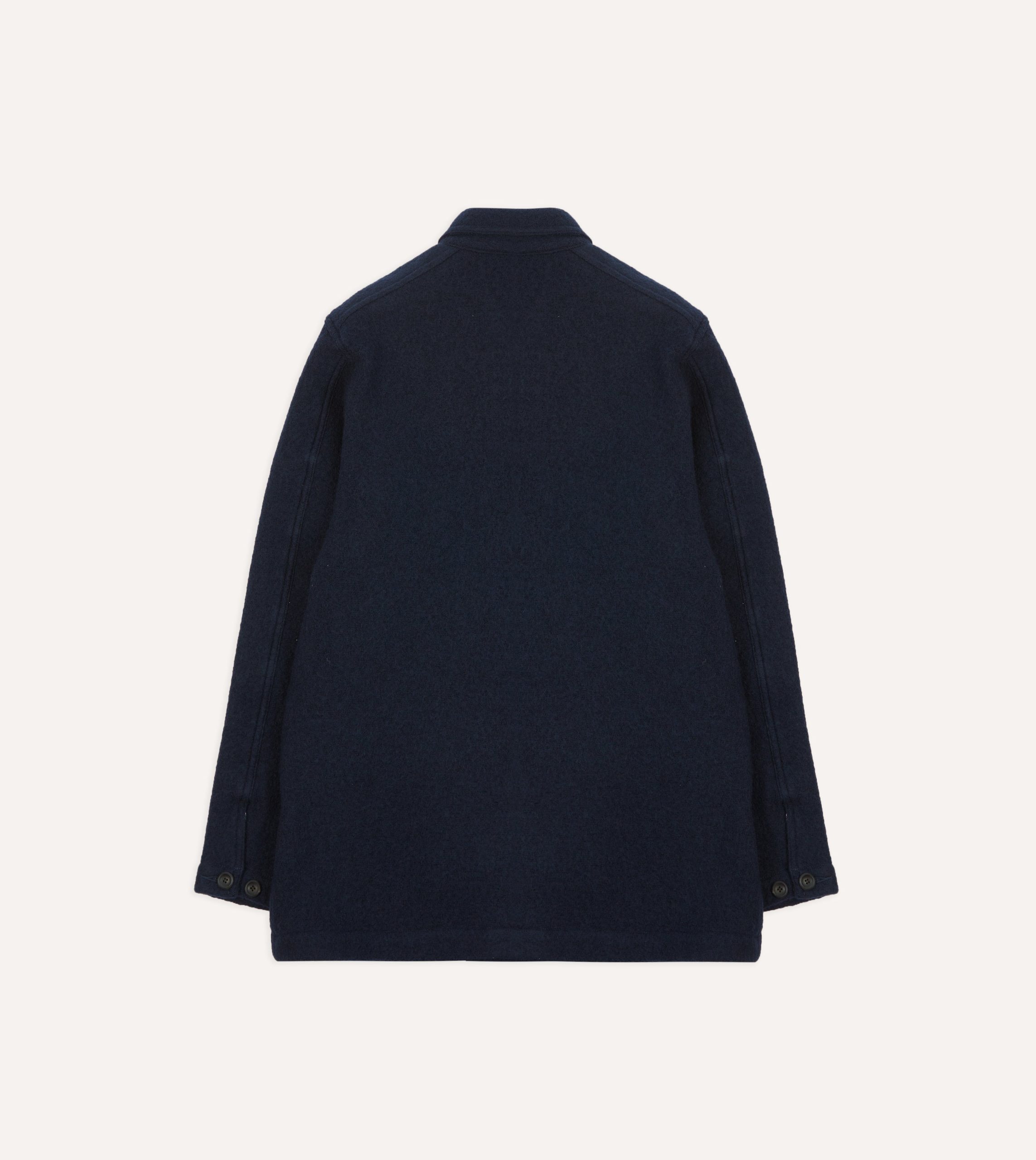 Navy Wool Three-Pocket Chore Jacket - Image 8