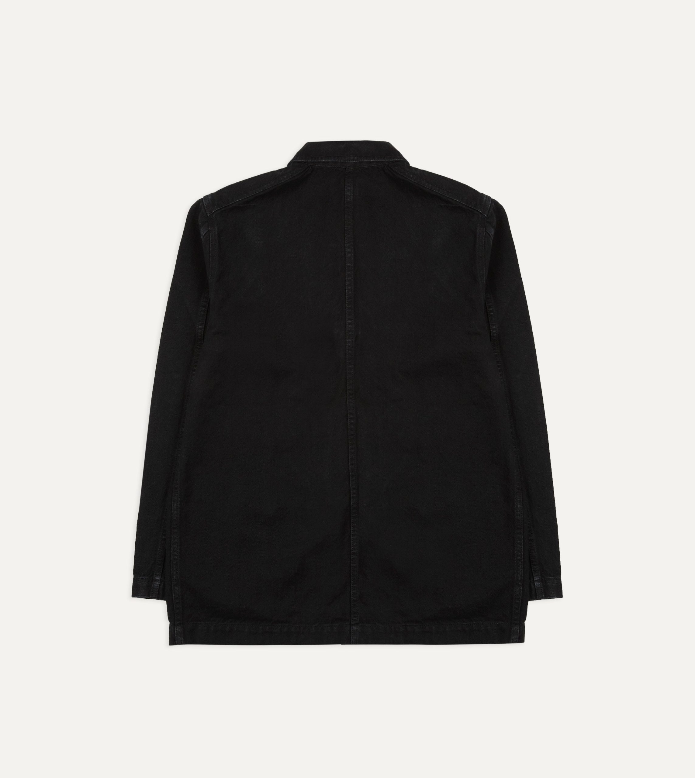 Black Selvedge Denim Five-Pocket Chore Jacket - Image 8