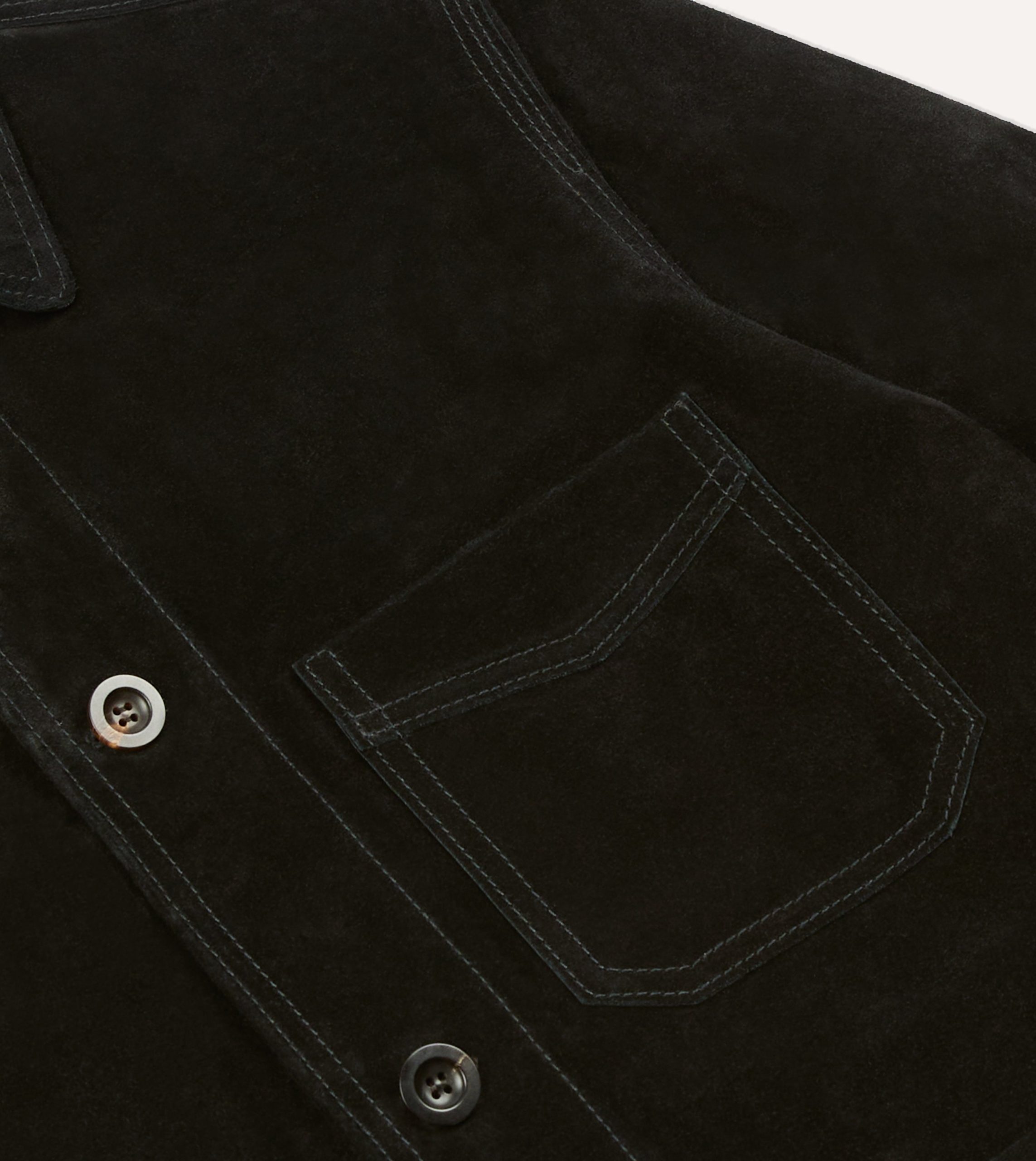 Drake's by A. Levine Black Heavyweight Suede Five-Pocket Chore Jacket - Image 4