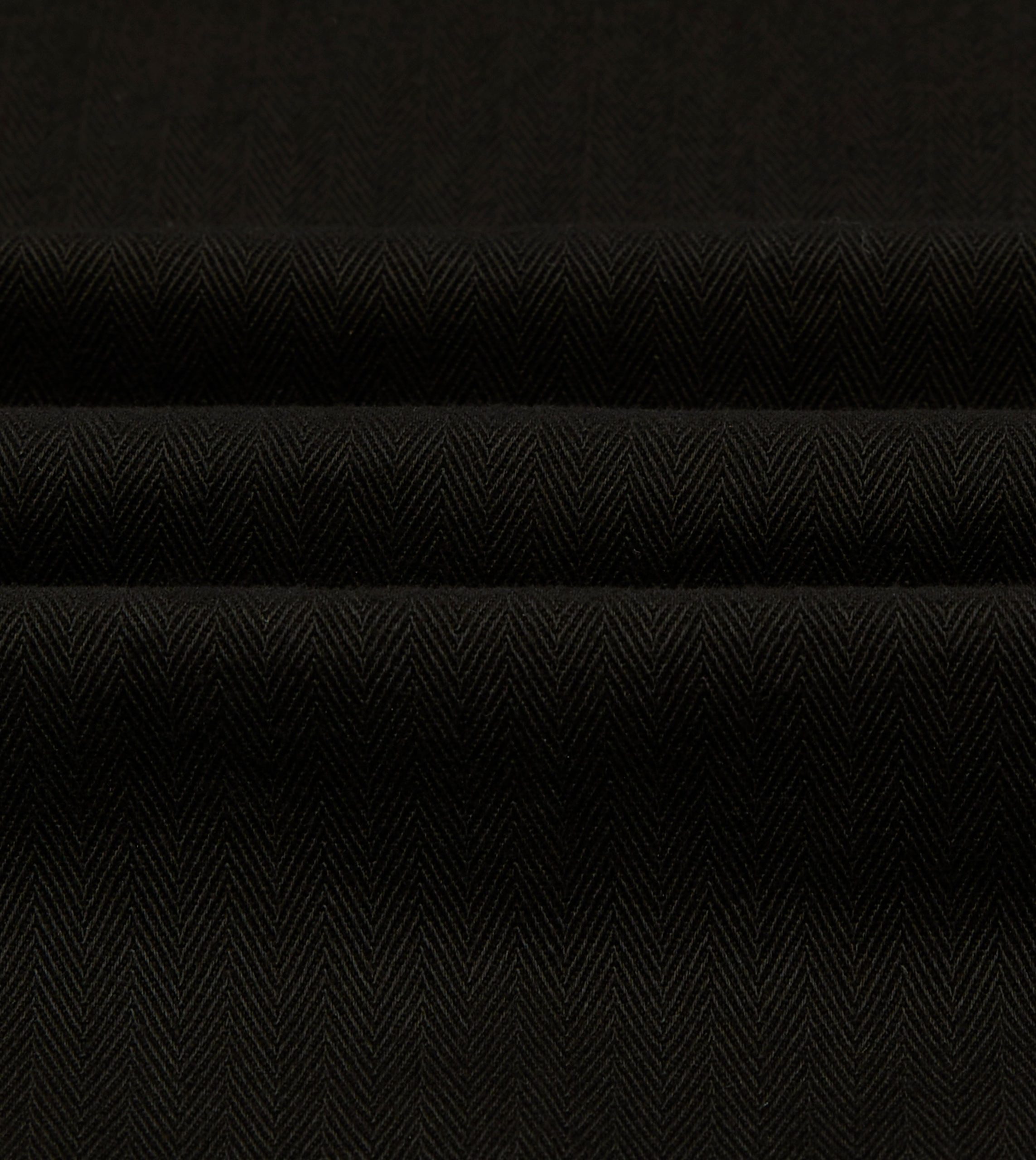 Drake's by A. Levine Black Herringbone Cotton Jungle Jacket - Image 2