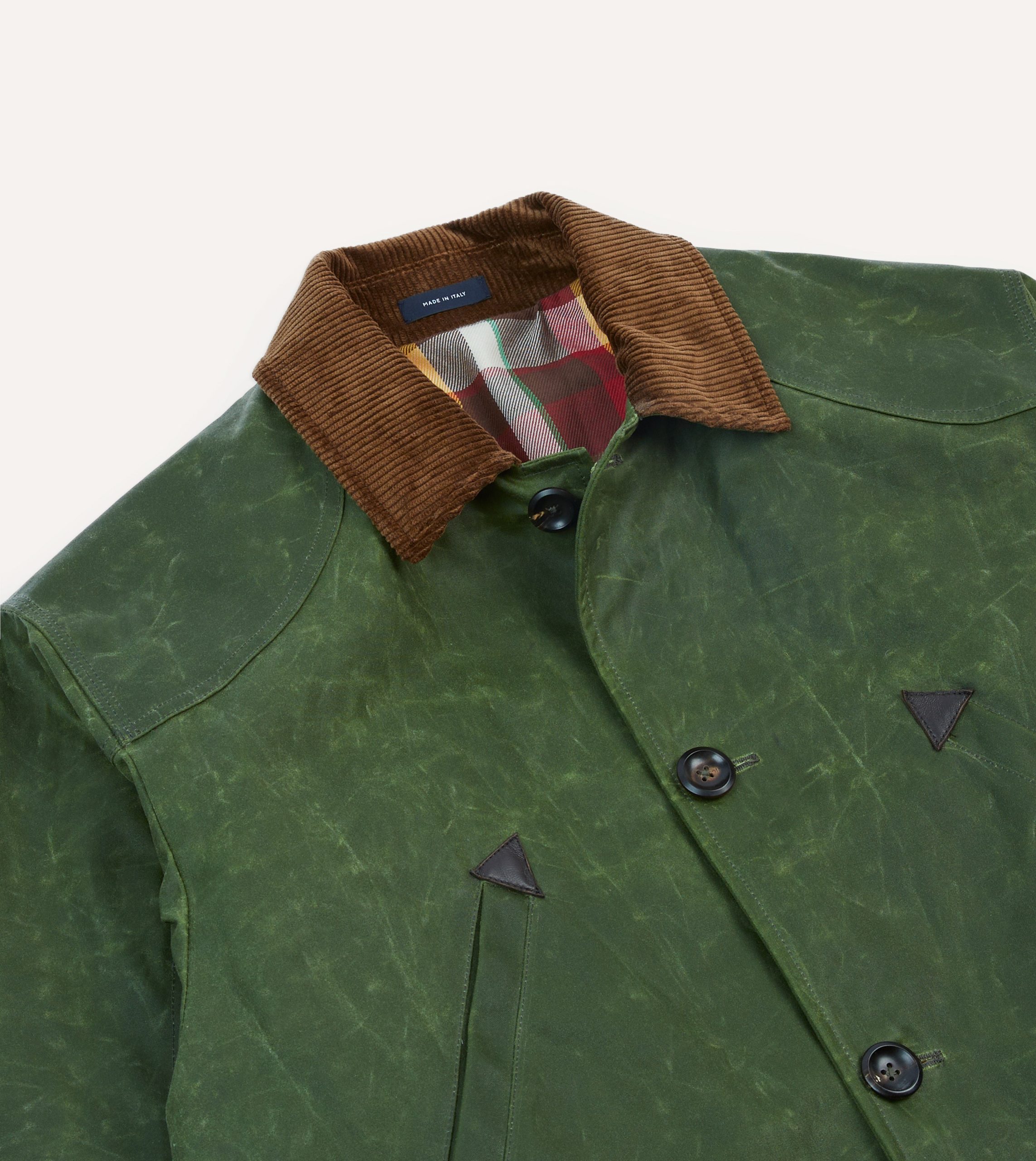 Green Waxed Cotton Barn Jacket - Image 3