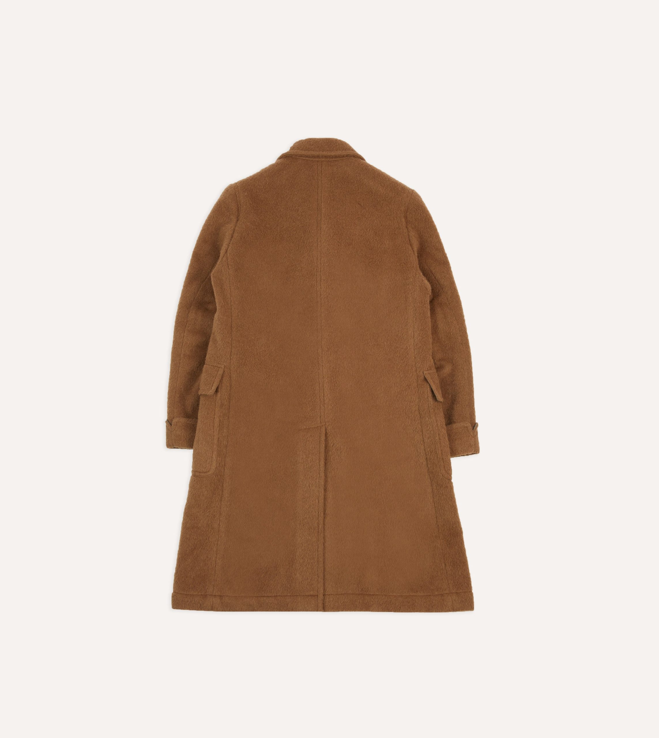 Caramel Double-Breasted Teddy Overcoat - Image 8