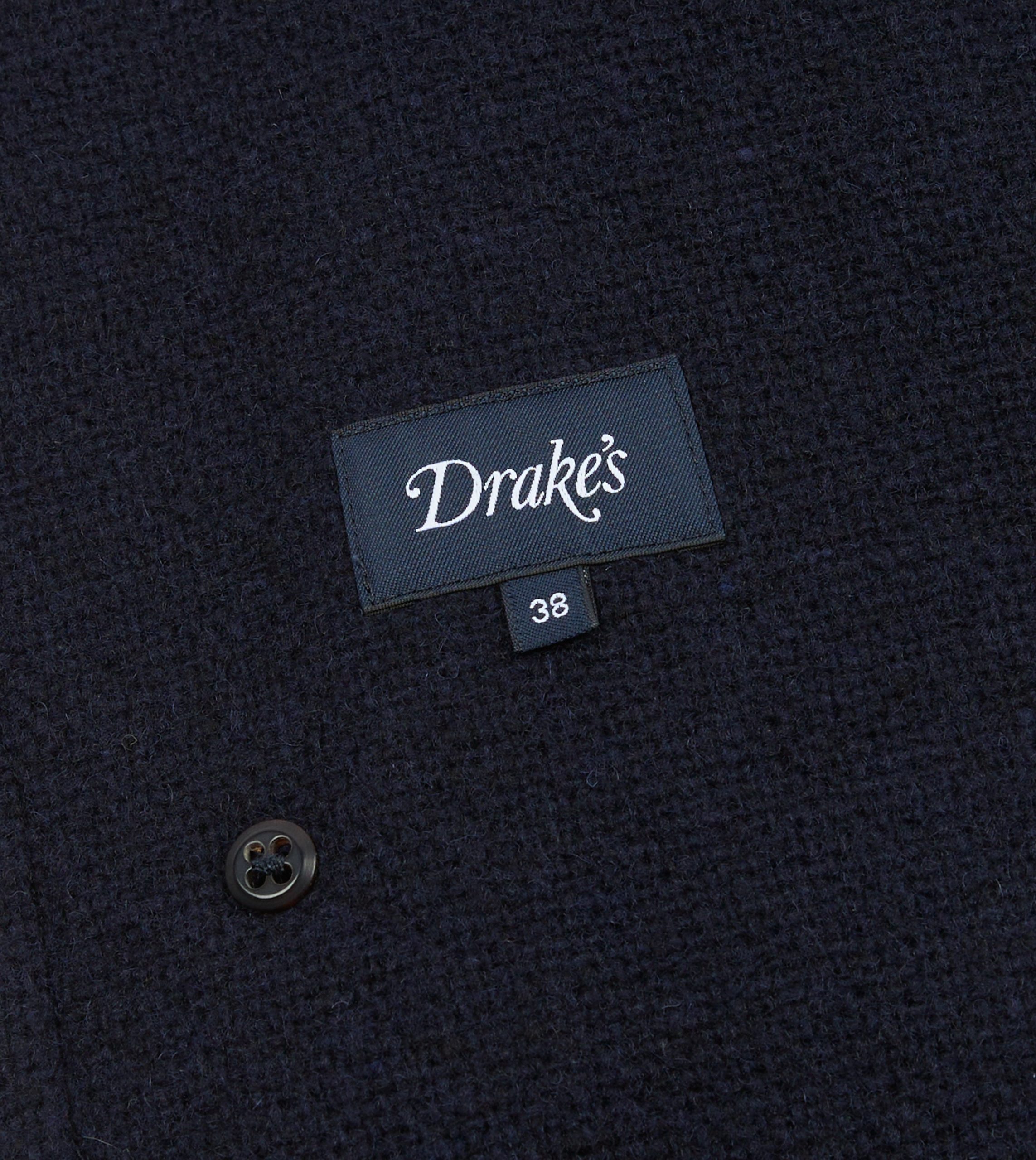 Navy Wool Raglan Coat - Image 7
