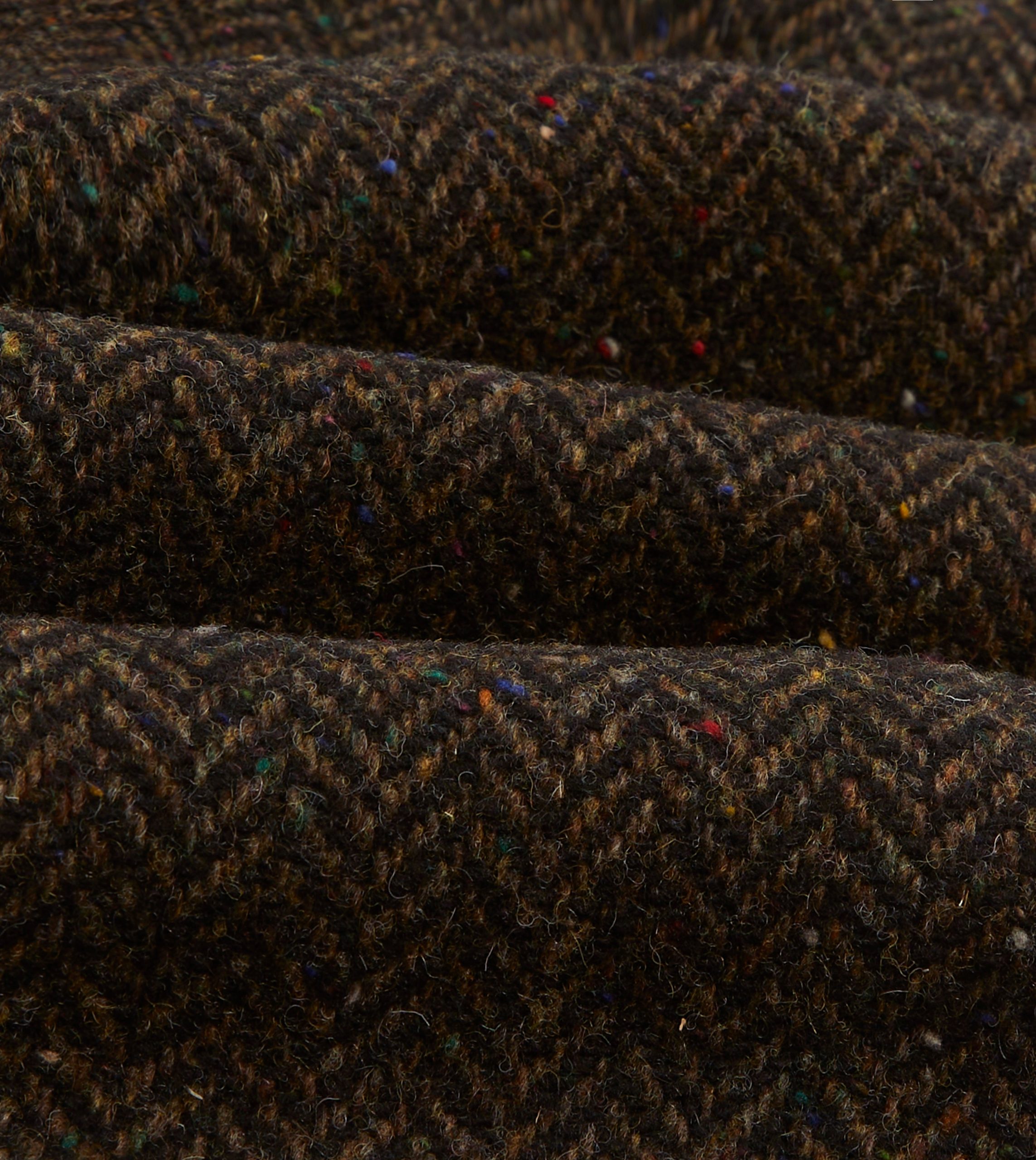 Brown Herringbone Wool Raglan Coat - Image 2