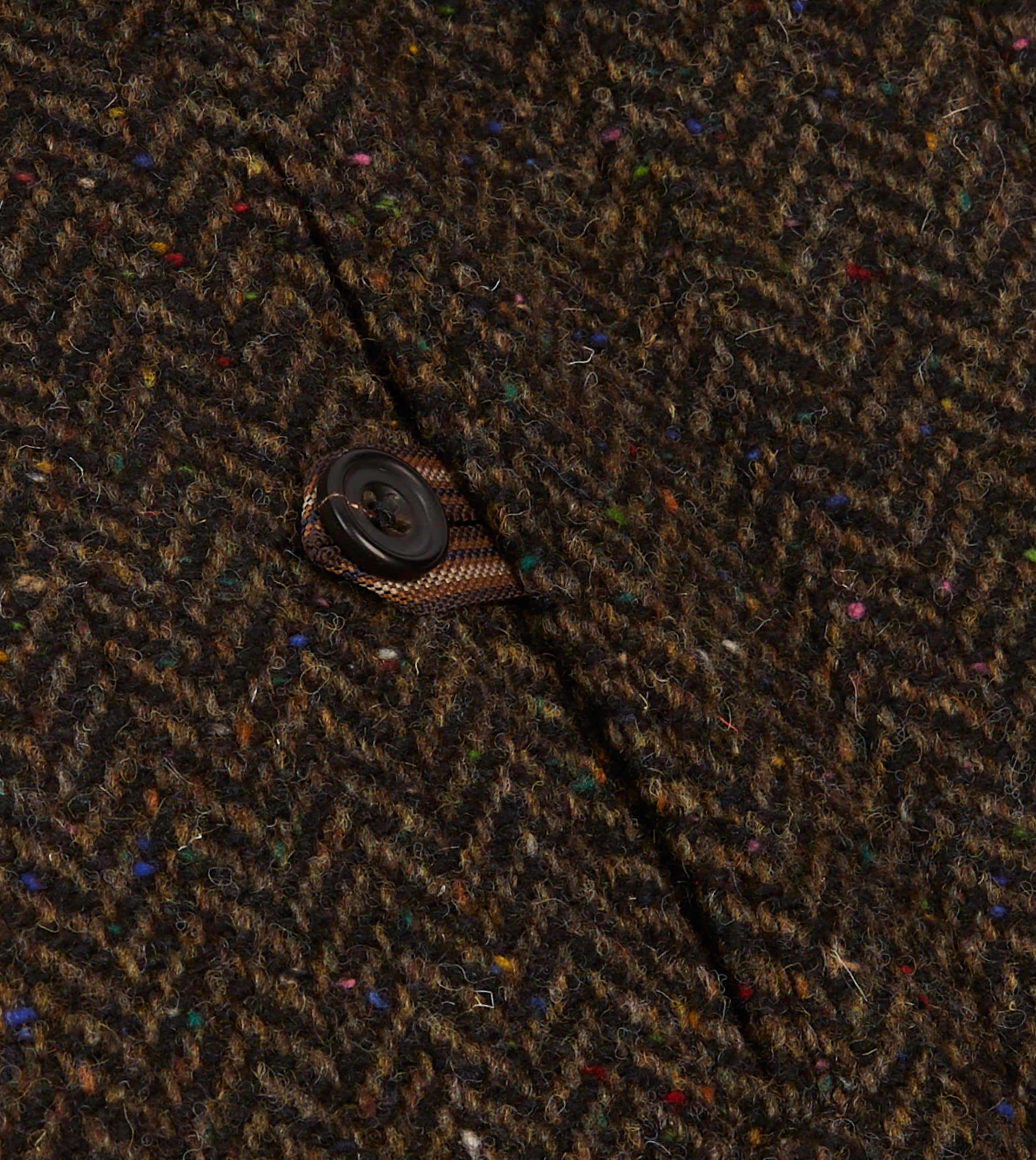 Brown Herringbone Wool Raglan Coat - Image 7