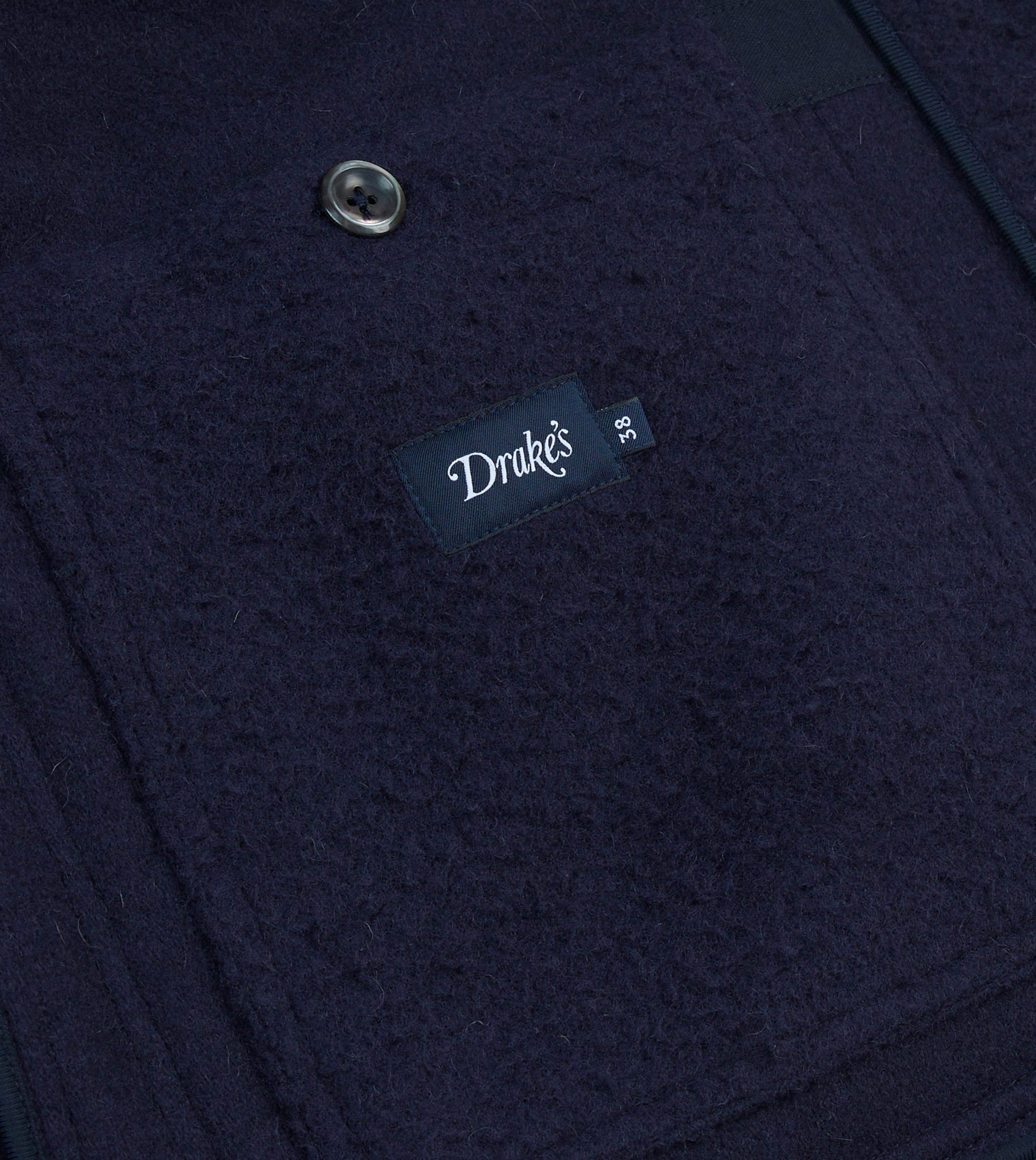 Navy Casentino Wool Short Duffle Coat - Image 8