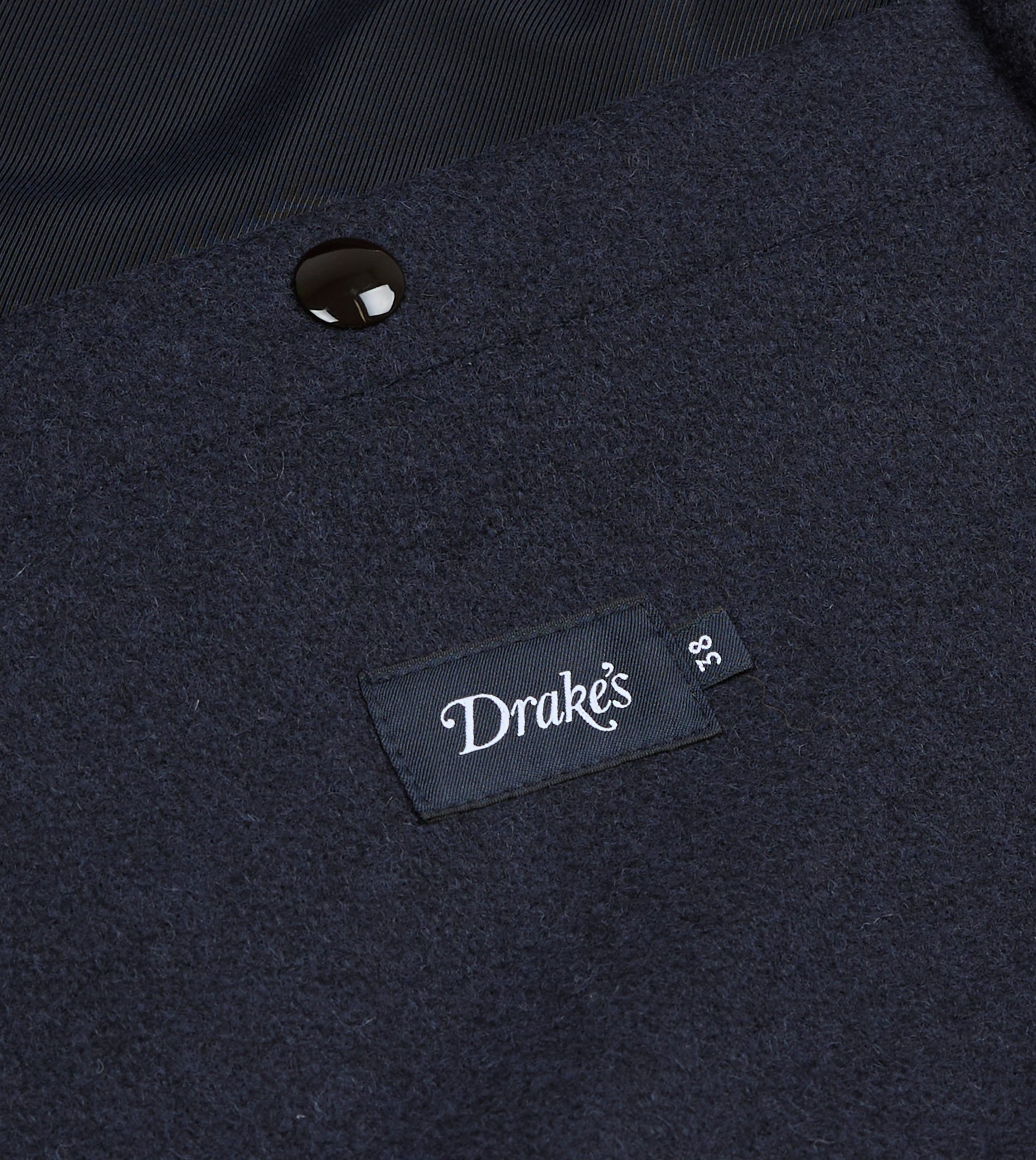 Navy Wool and Leather A-2 Bomber Jacket - Image 7
