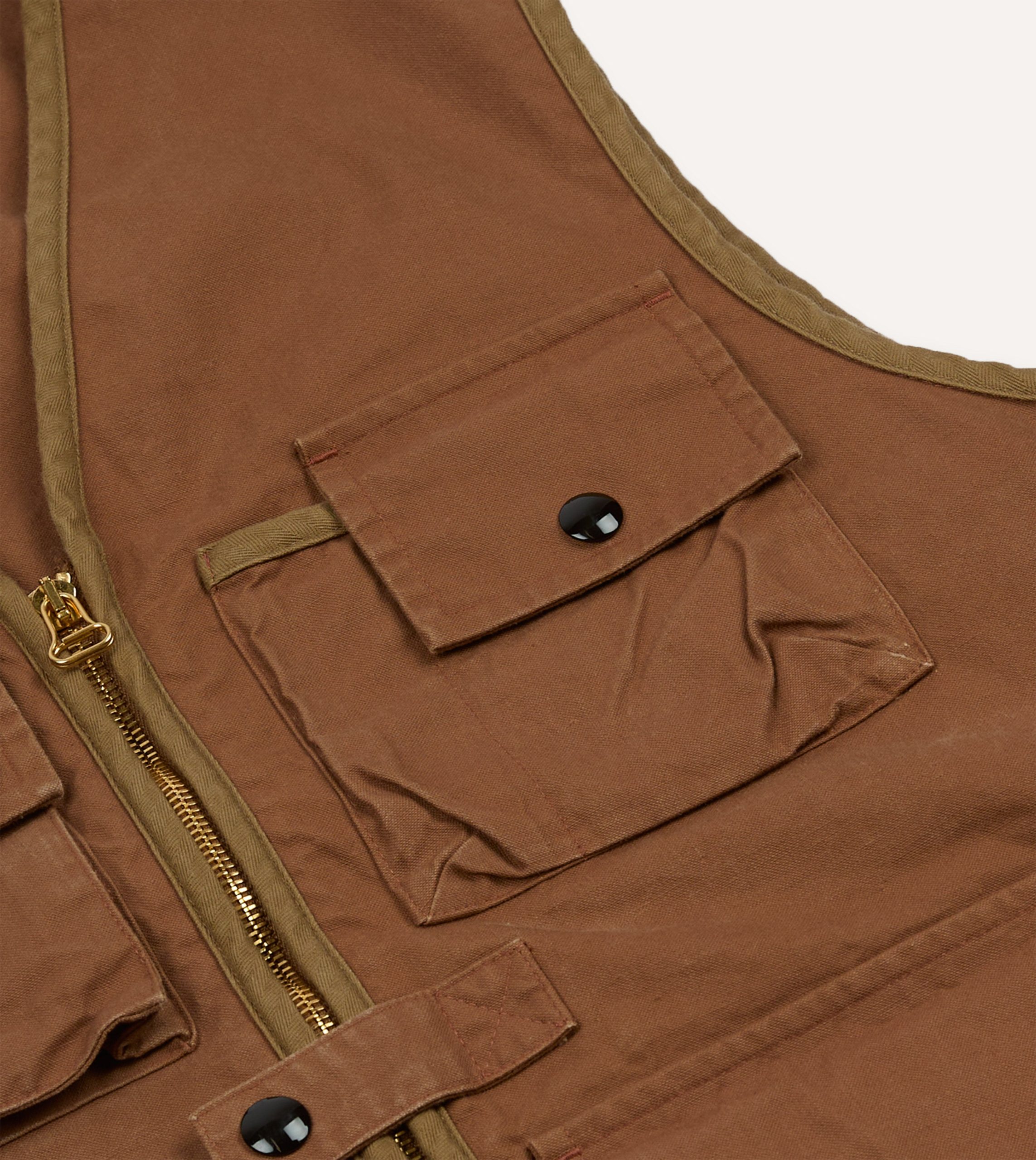 Rust Cotton Urban Safari Vest - Image 4