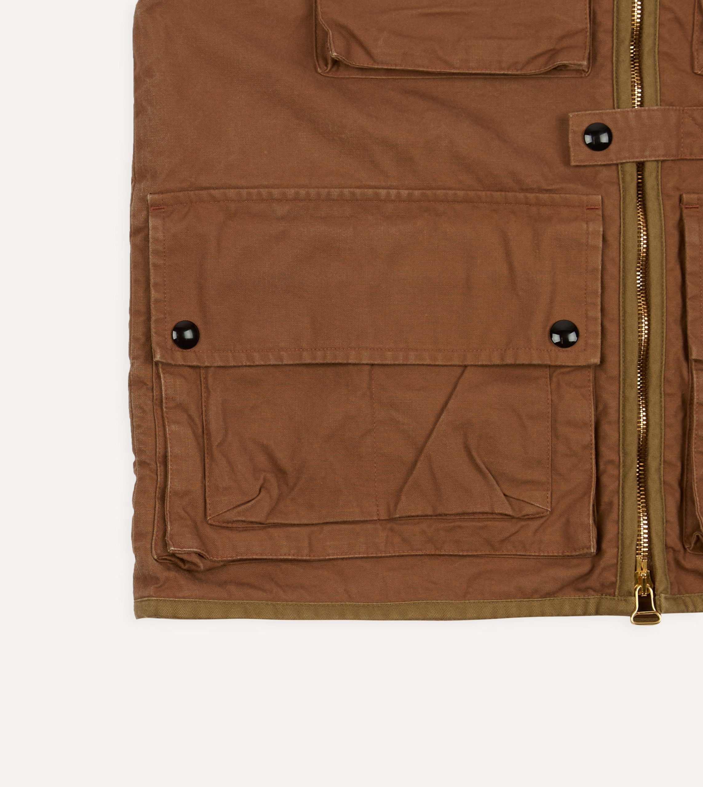 Rust Cotton Urban Safari Vest - Image 5