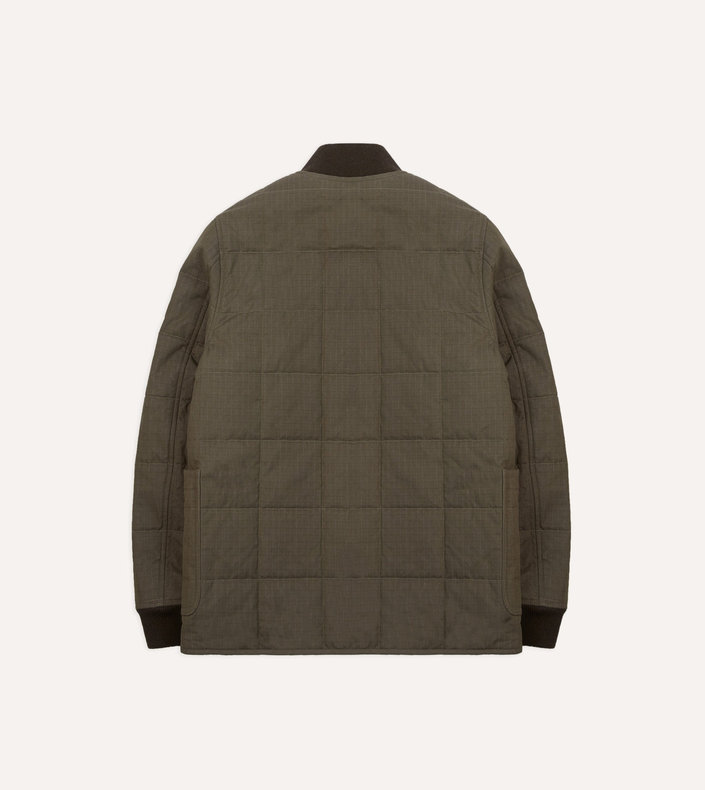 Olive Ripstop Quilted Chore Jacket - Image 8