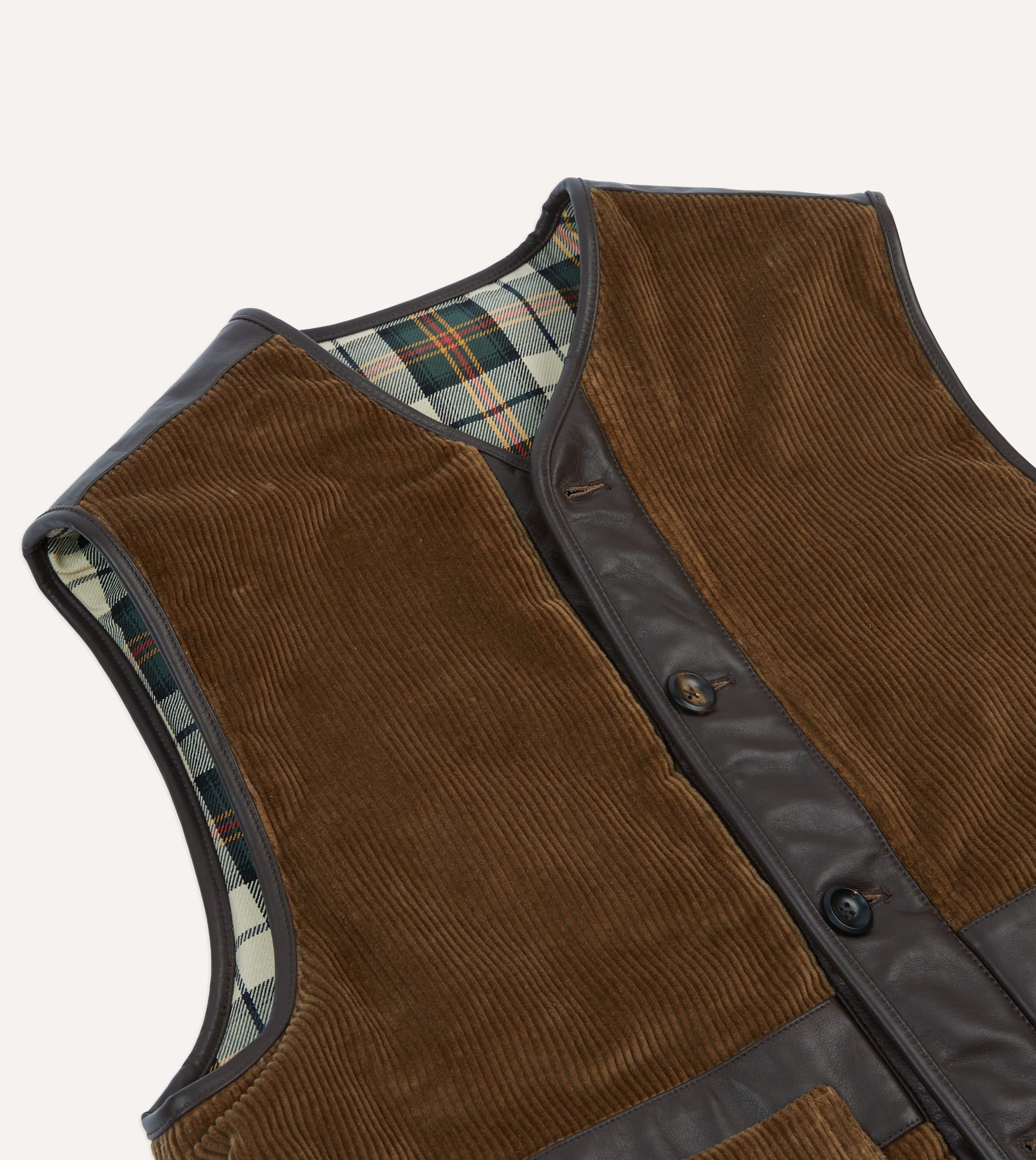 Brown Corduroy Wadded Vest - Image 3