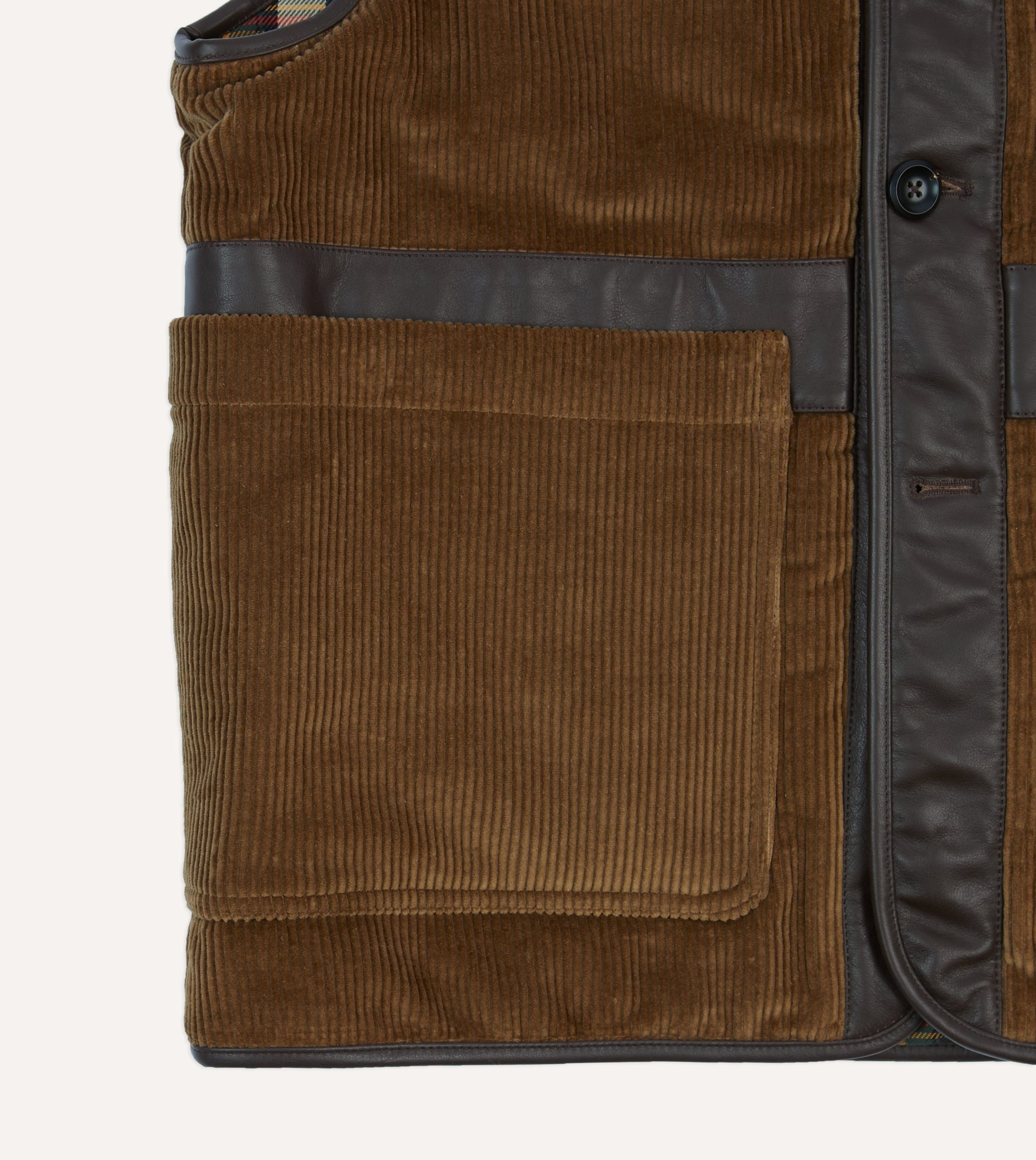 Brown Corduroy Wadded Vest - Image 5