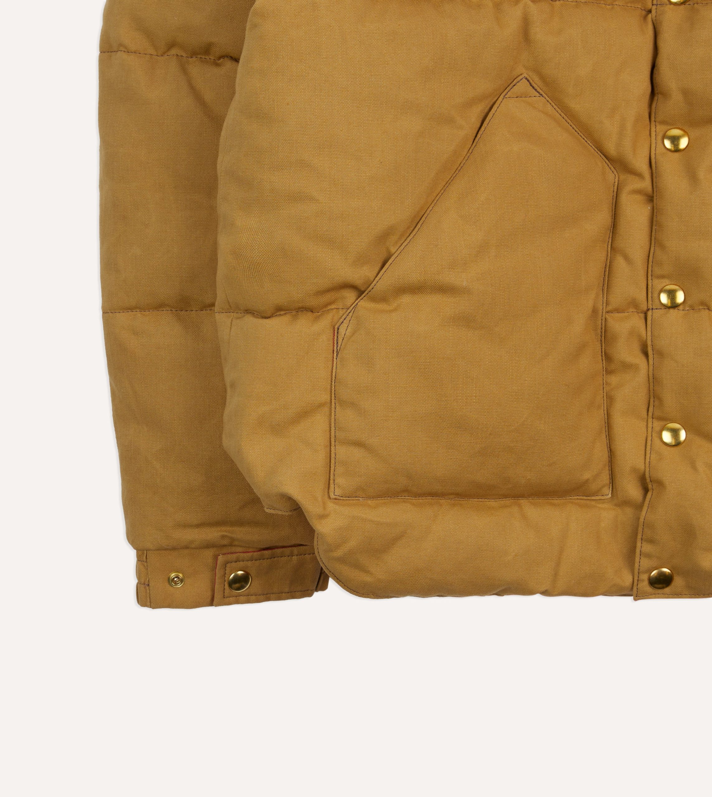 Rocky Mountain Featherbed for Drake's Tan Cotton Duck Canvas Christy Down Jacket - Image 5