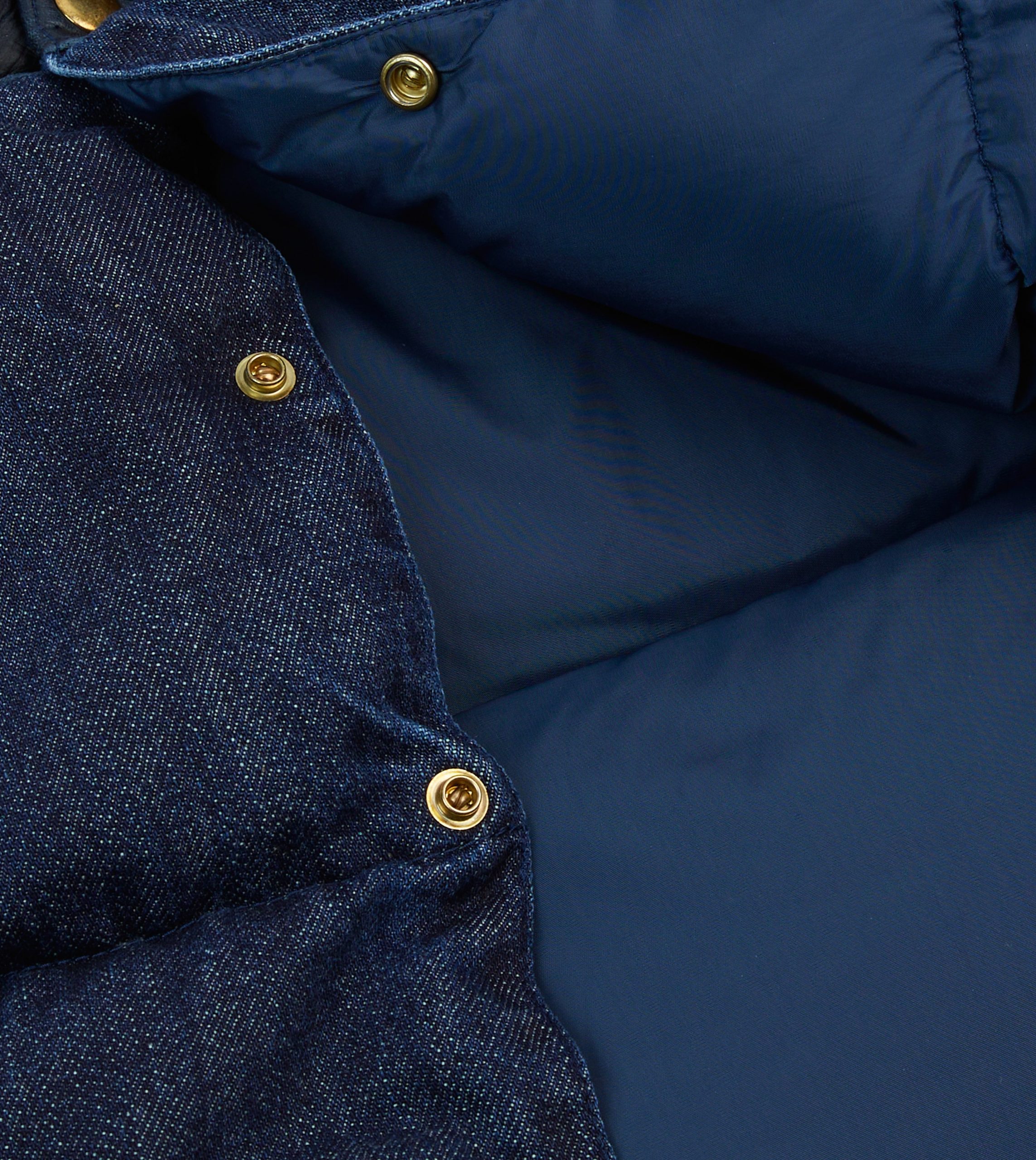 Rocky Mountain Featherbed for Drake's Indigo Denim Christy Down Vest - Image 6