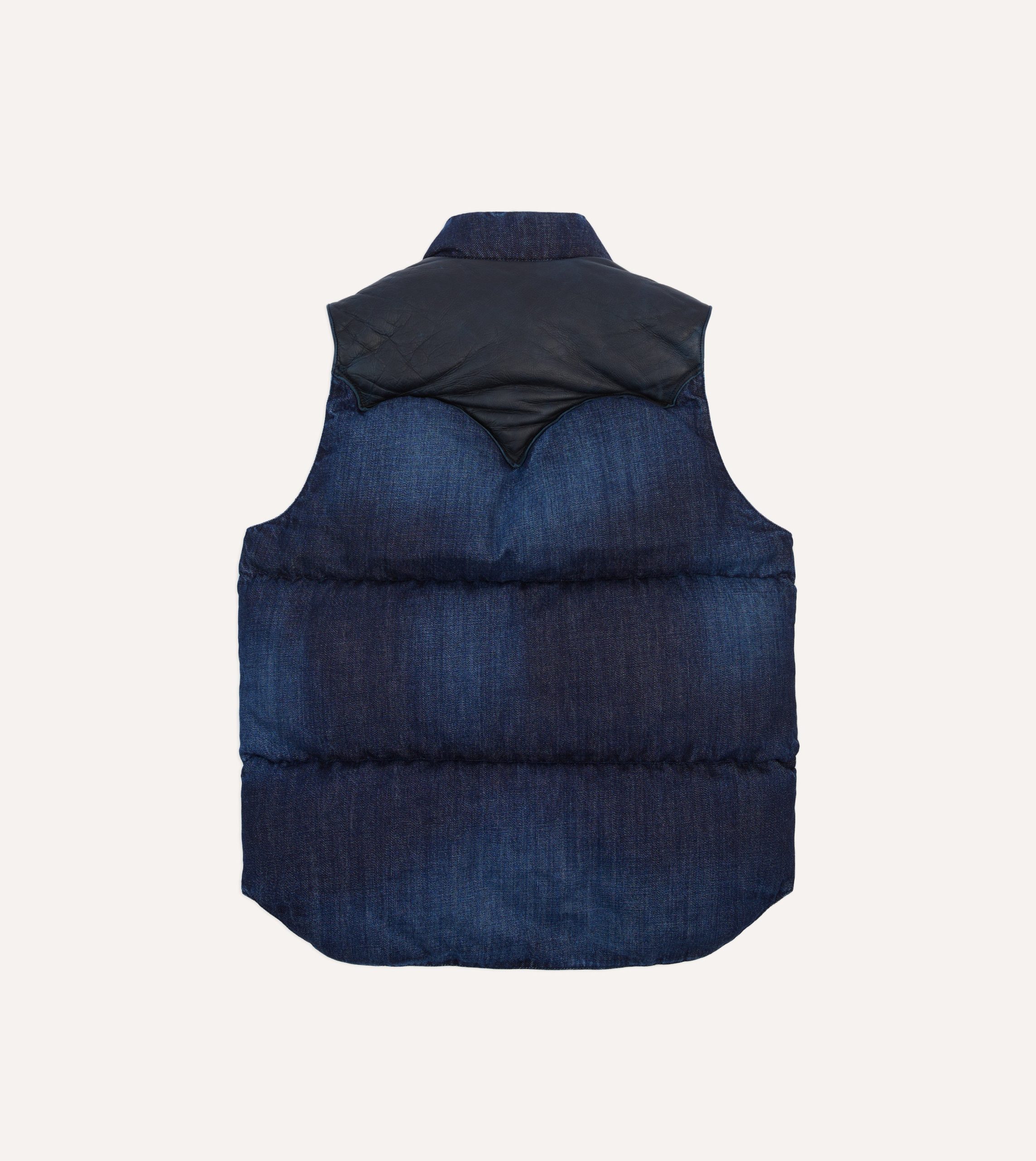 Rocky Mountain Featherbed for Drake's Indigo Denim Christy Down Vest - Image 8