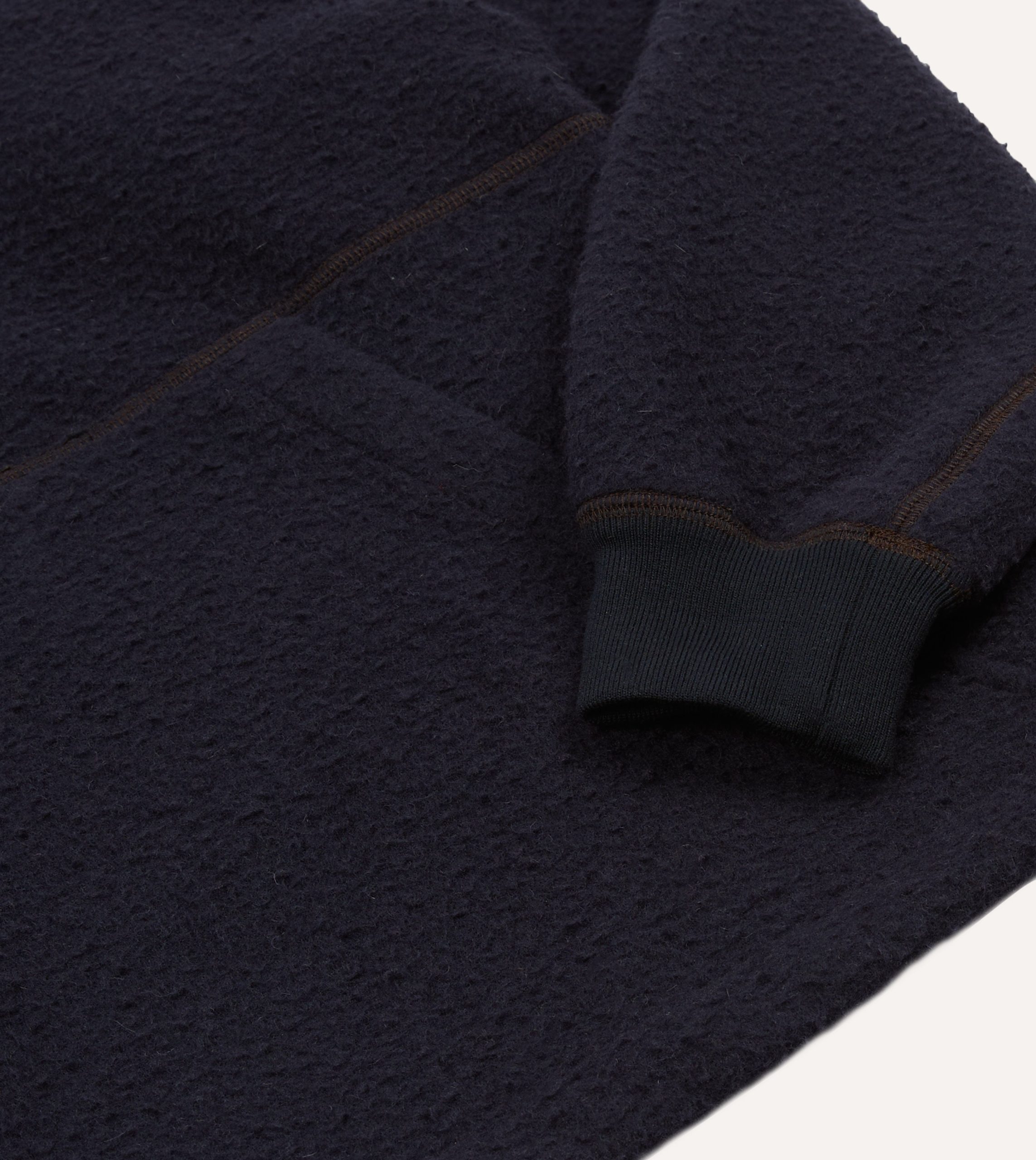 Navy Casentino Wool Half-Zip Pullover Fleece - Image 5