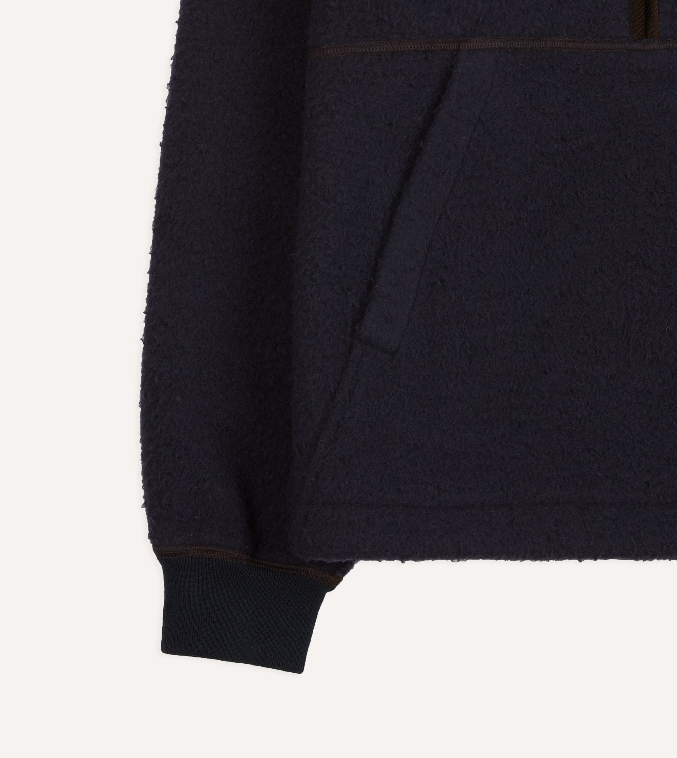 Navy Casentino Wool Half-Zip Pullover Fleece - Image 6
