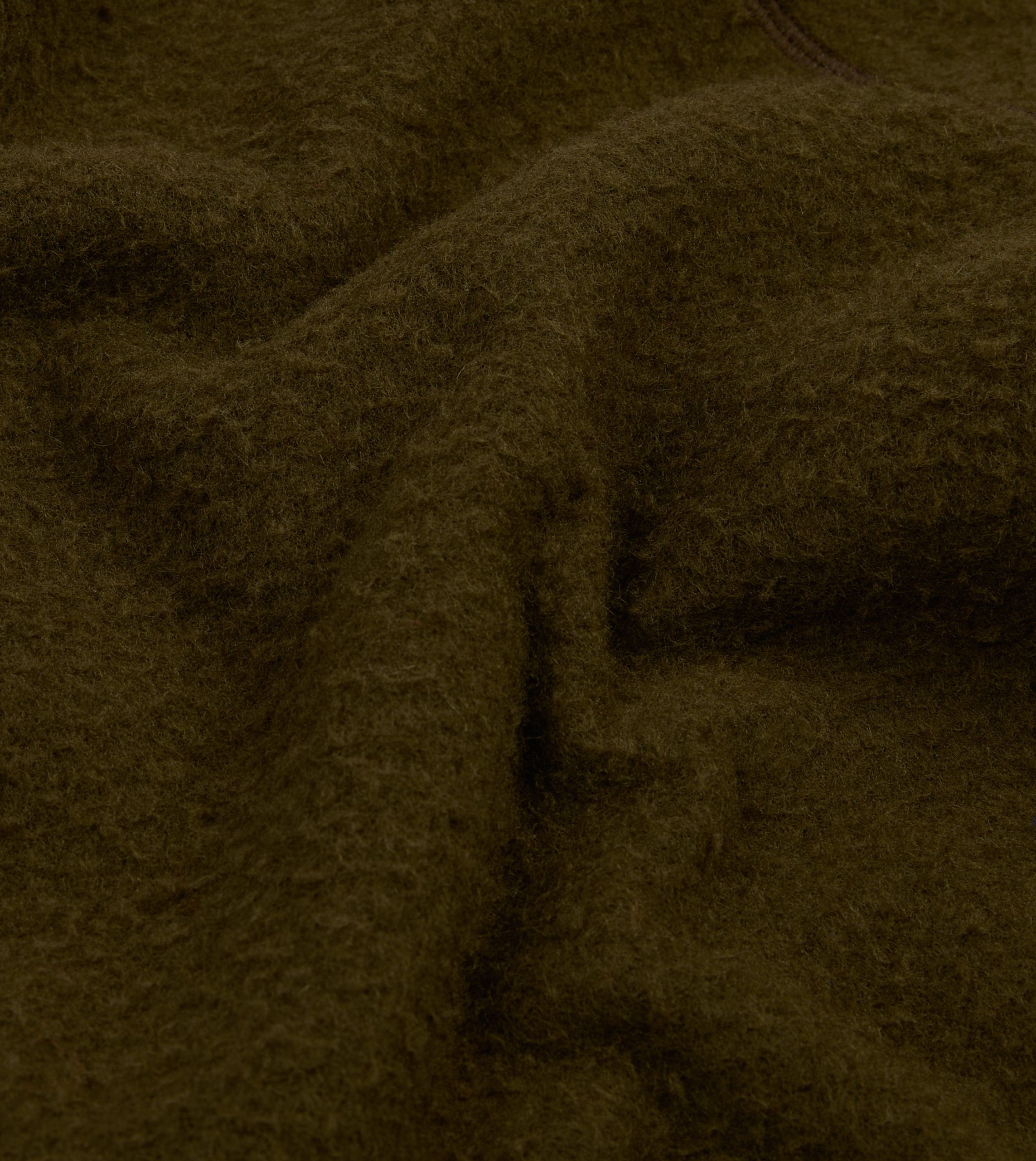 Olive Casentino Wool Half-Zip Pullover Fleece - Image 2