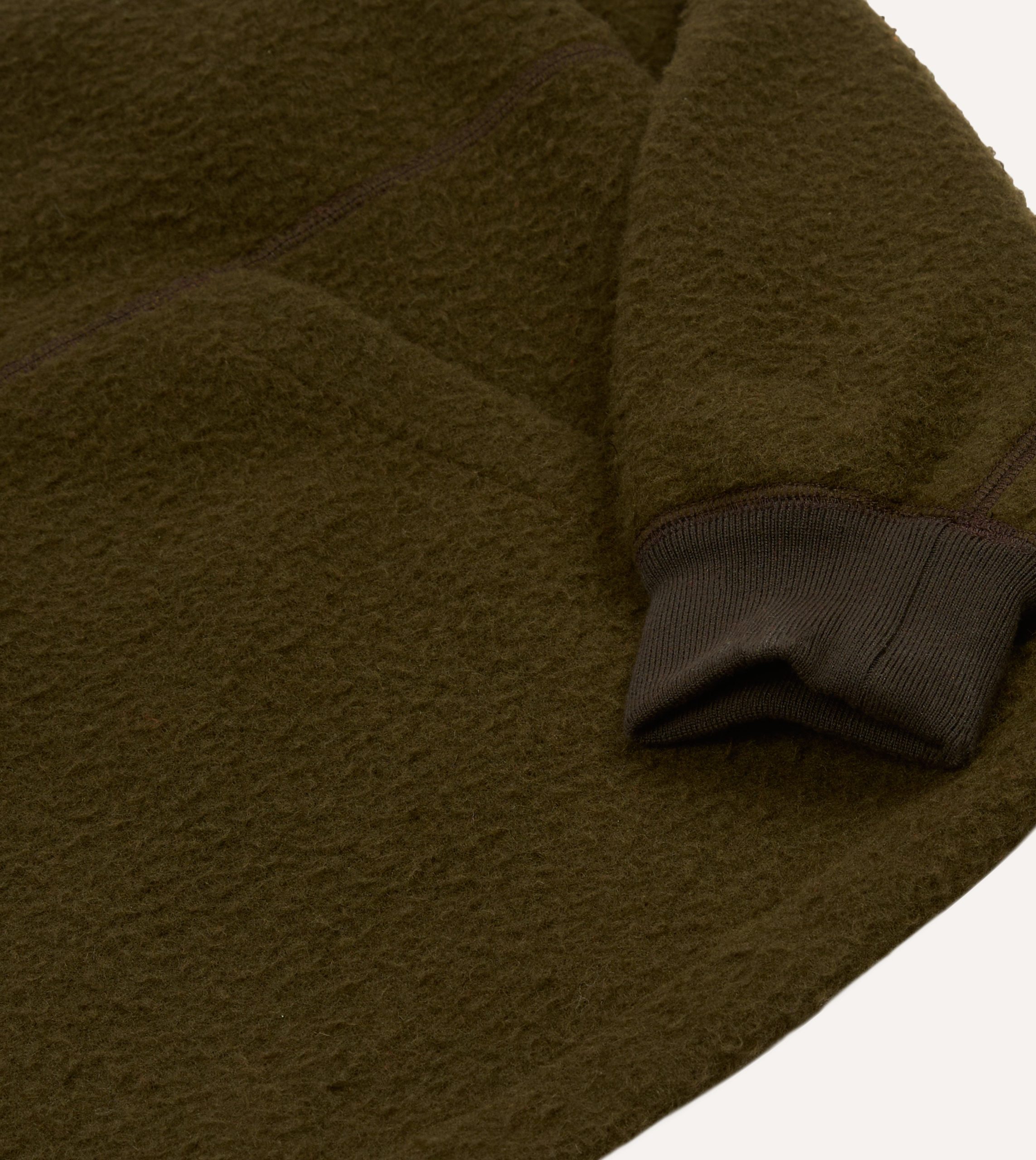 Olive Casentino Wool Half-Zip Pullover Fleece - Image 5