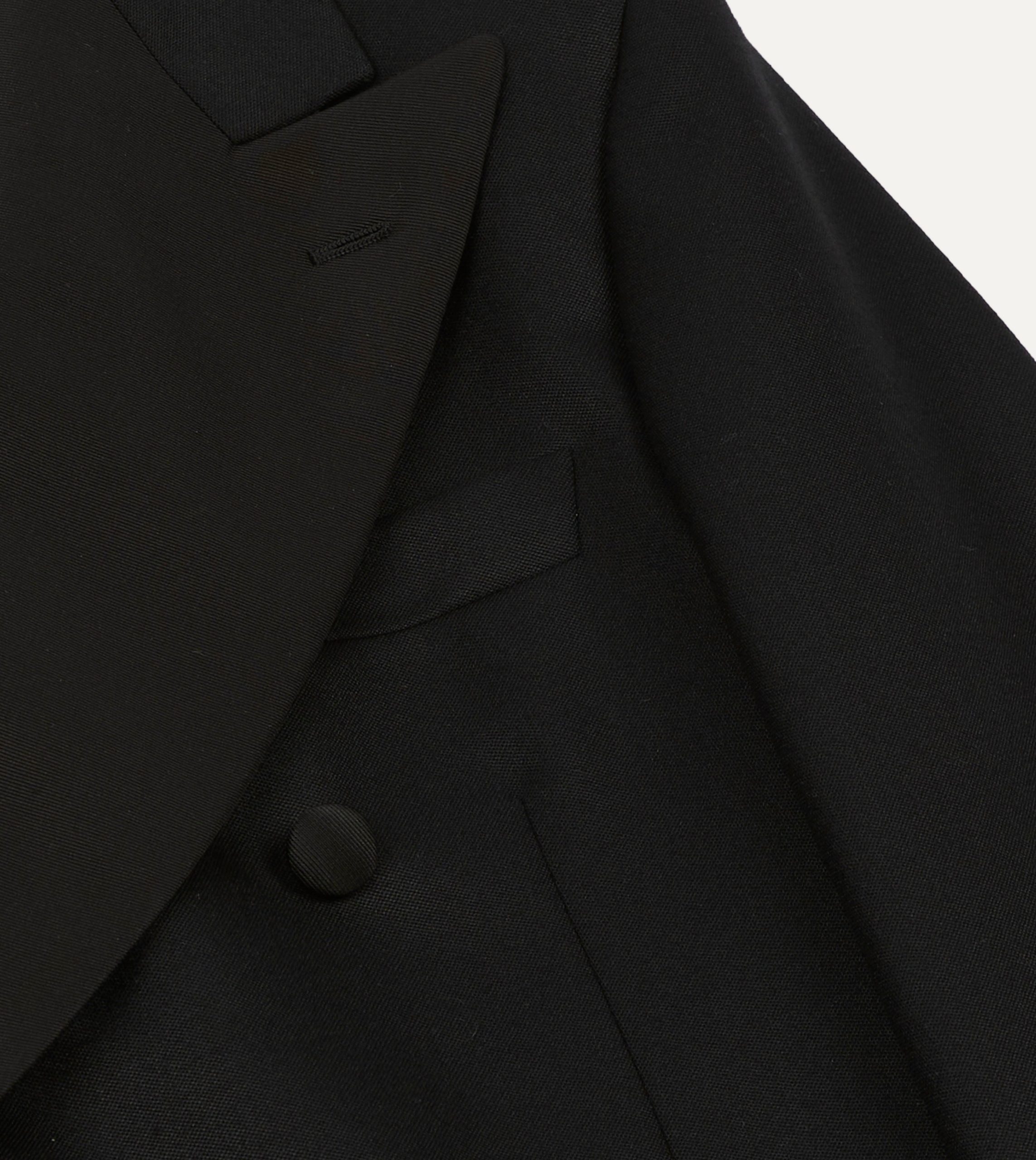 Black Barathea Wool Double-Breasted Dinner Jacket - Image 4
