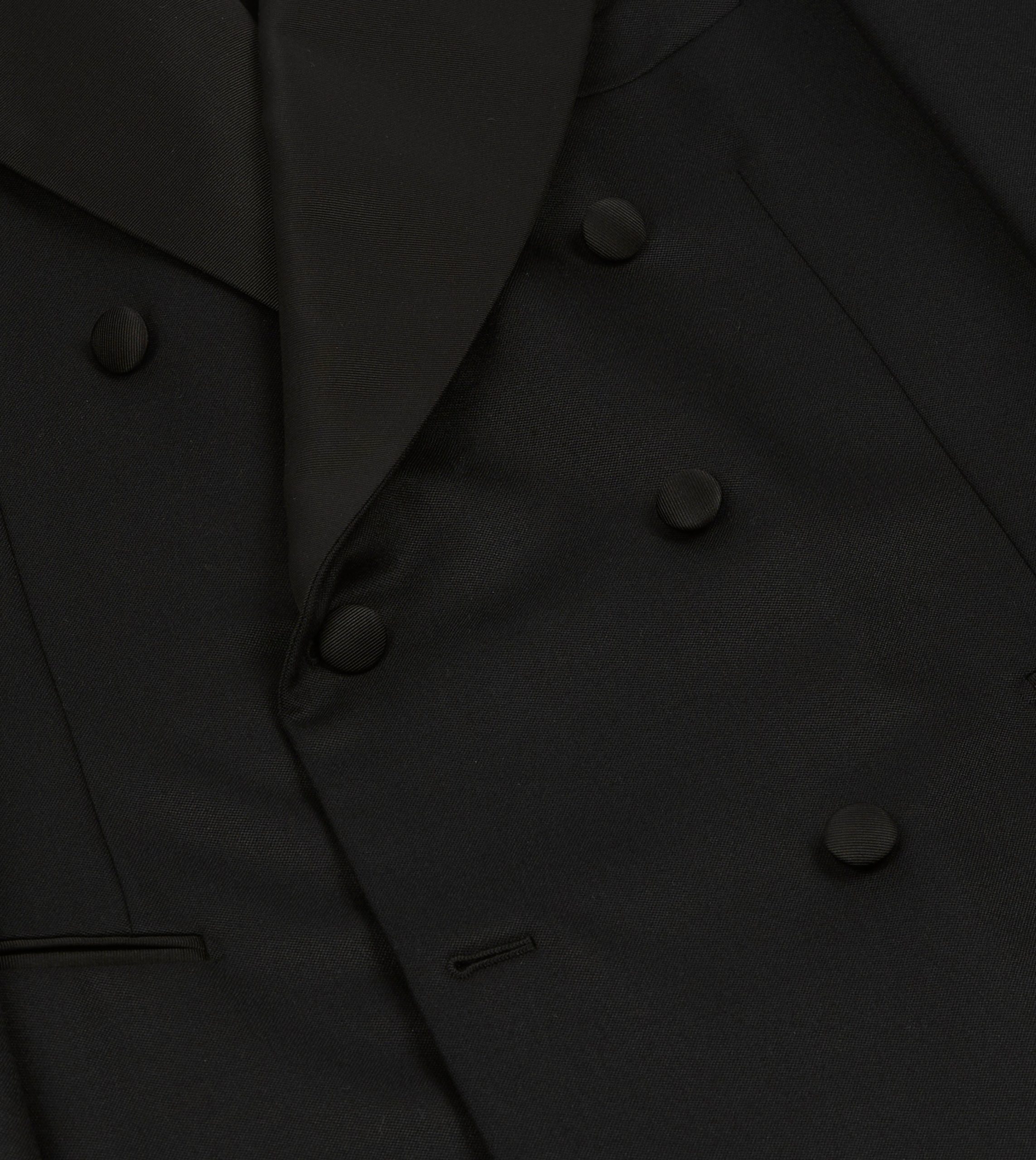 Black Barathea Wool Double-Breasted Dinner Jacket - Image 5