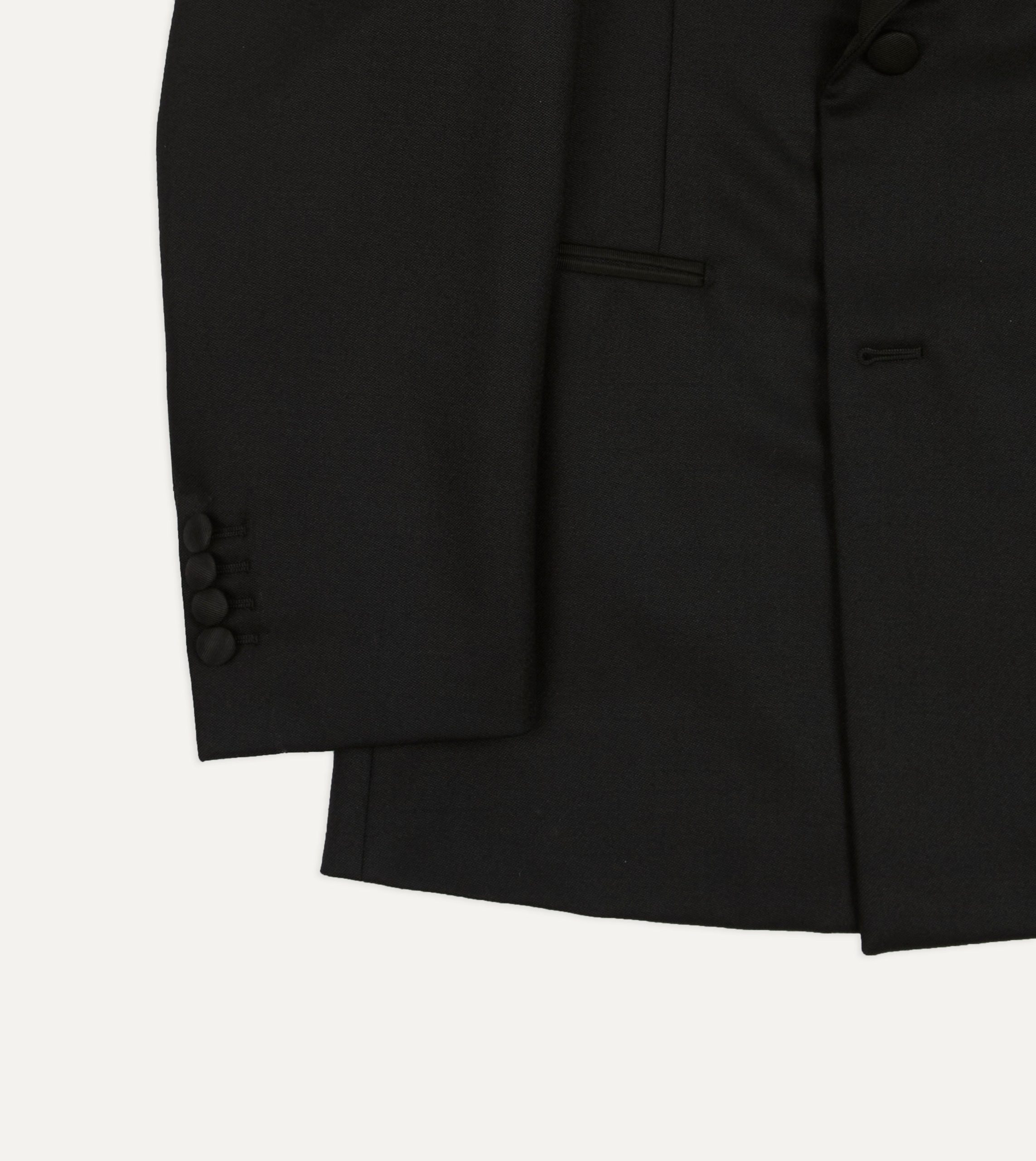 Black Barathea Wool Double-Breasted Dinner Jacket - Image 6
