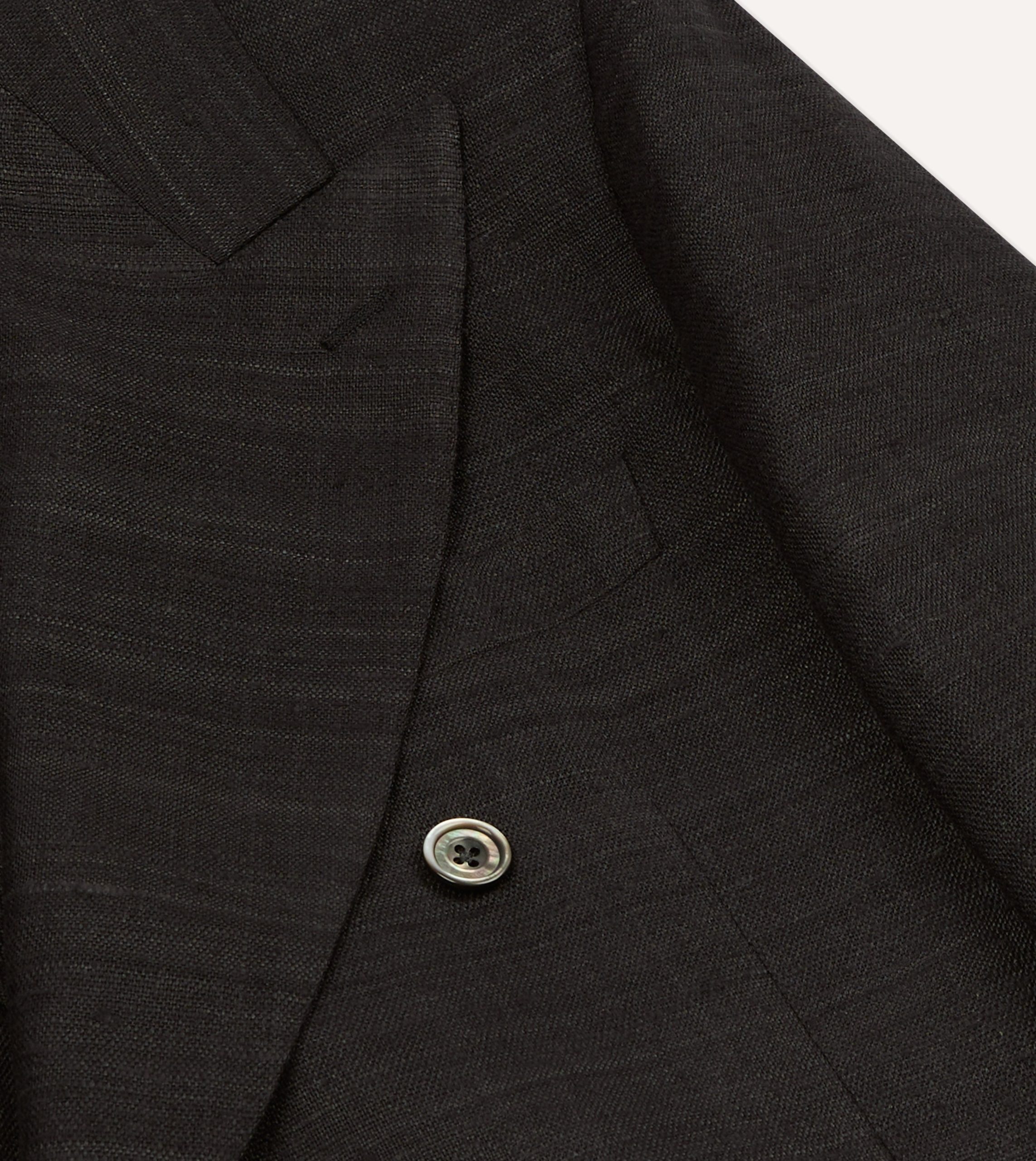 Black Tussah Silk Double-Breasted Evening Jacket - Image 4