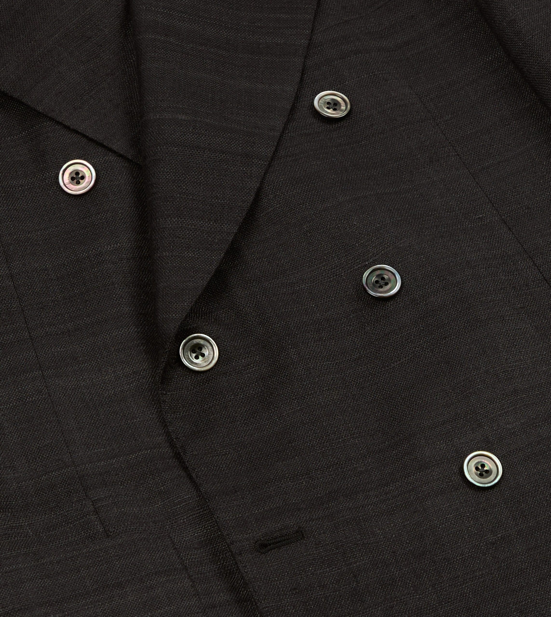 Black Tussah Silk Double-Breasted Evening Jacket - Image 5
