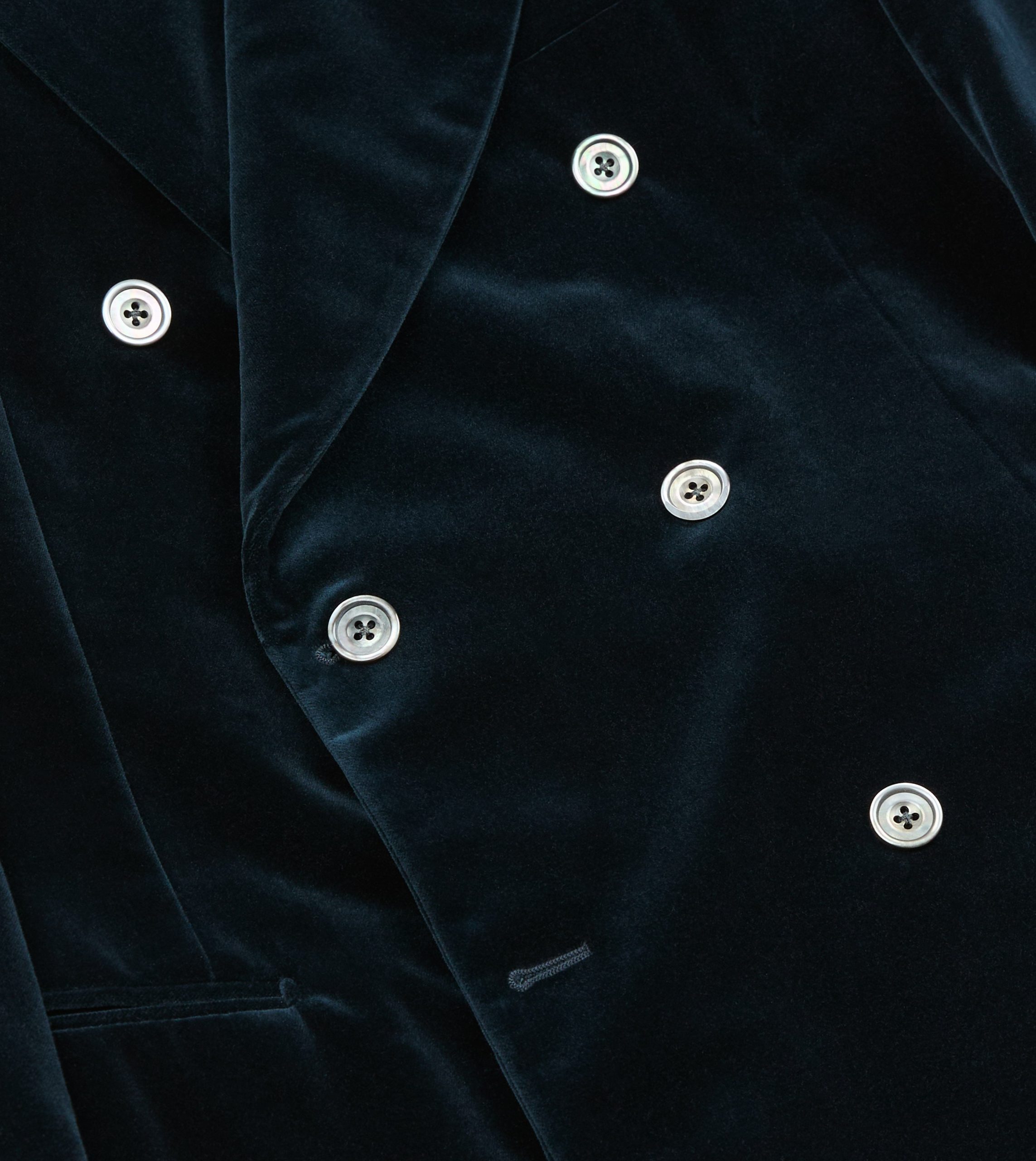 Navy Velvet Double-Breasted Blazer - Image 5