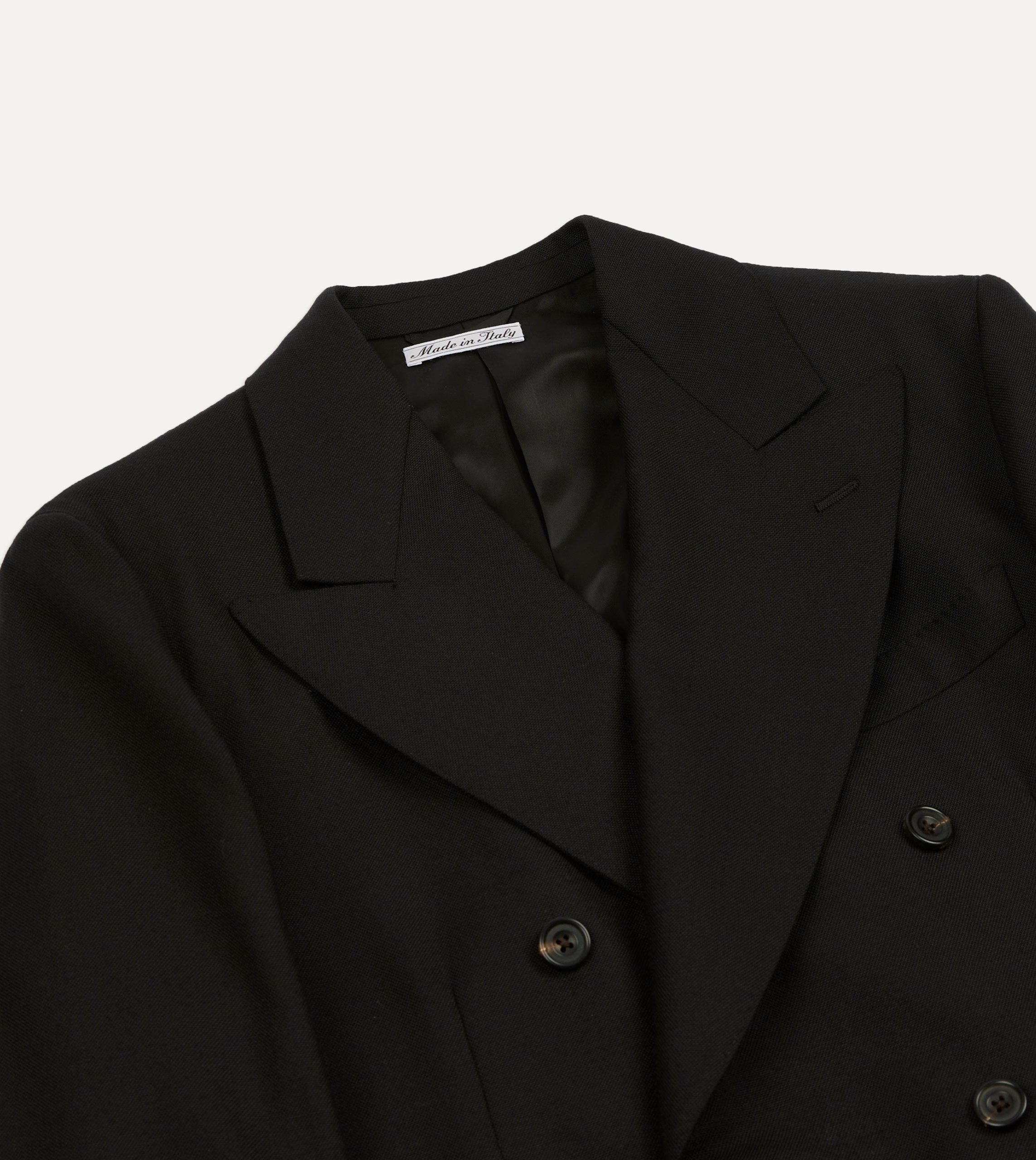 Black Fresco? Wool Double-Breasted Tailored Jacket - Image 3