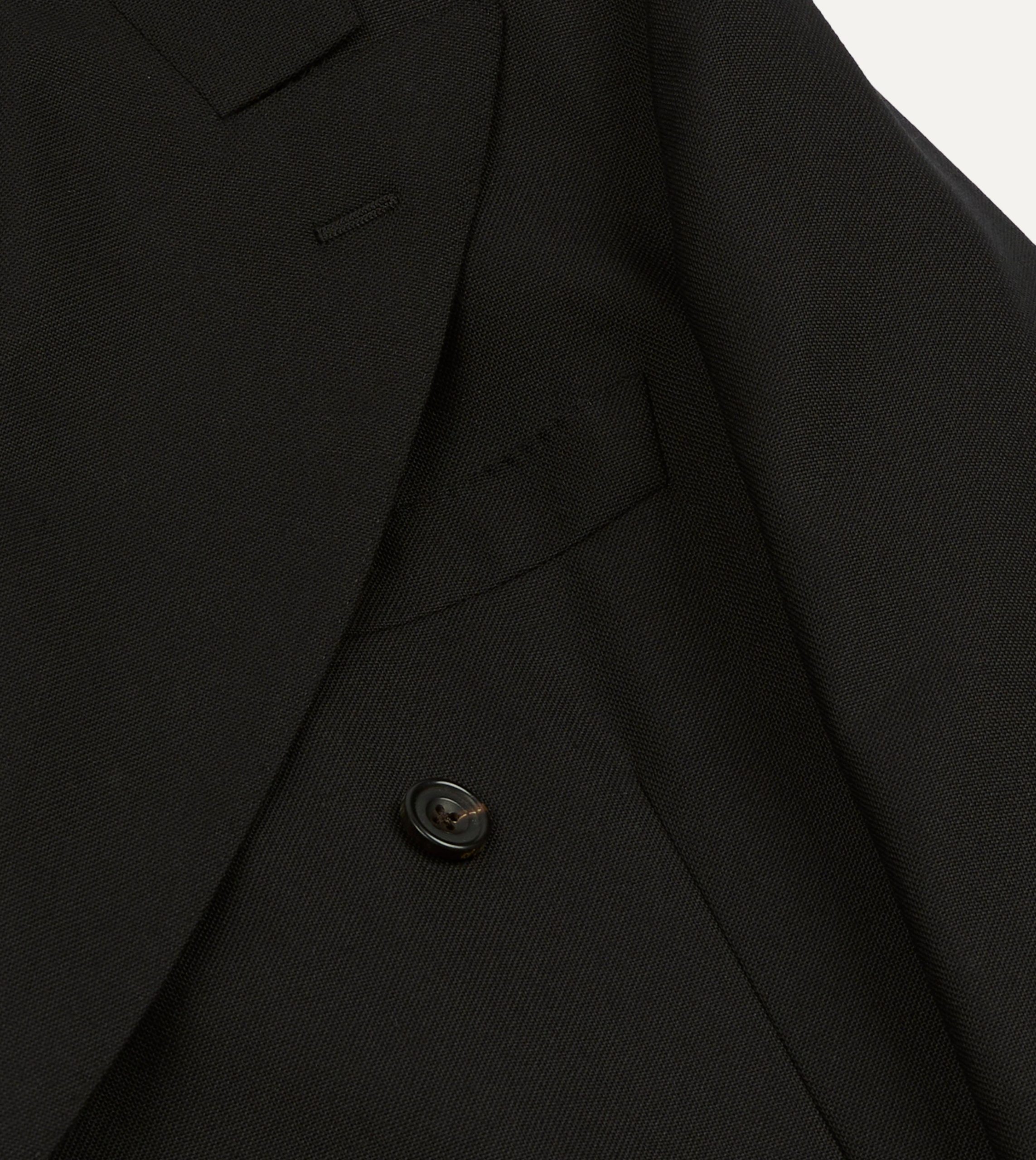 Black Fresco? Wool Double-Breasted Tailored Jacket - Image 4