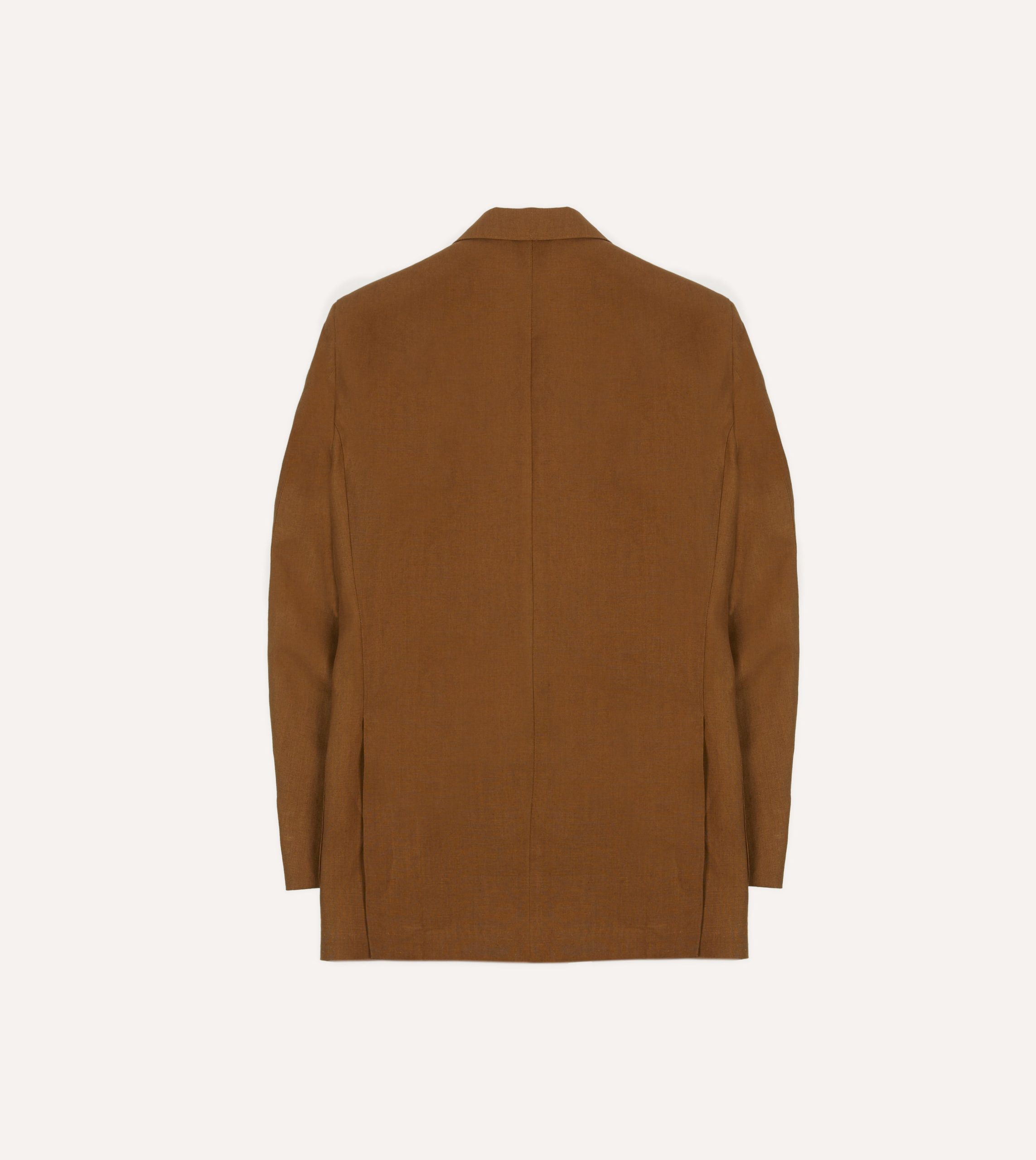 Brown Irish Linen Tailored Jacket - Image 6