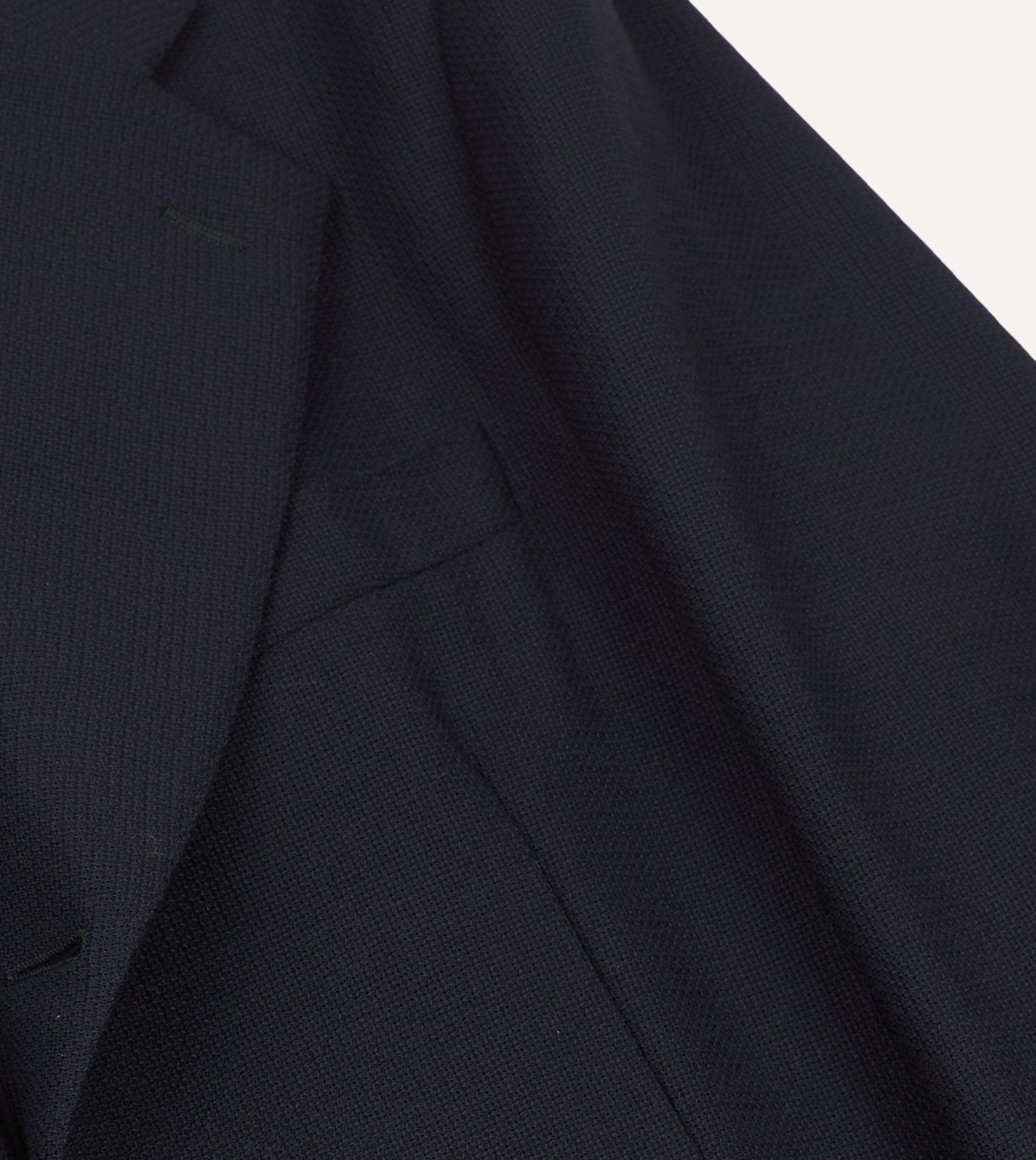 Navy Wool Open Weave Travel Blazer - Image 4