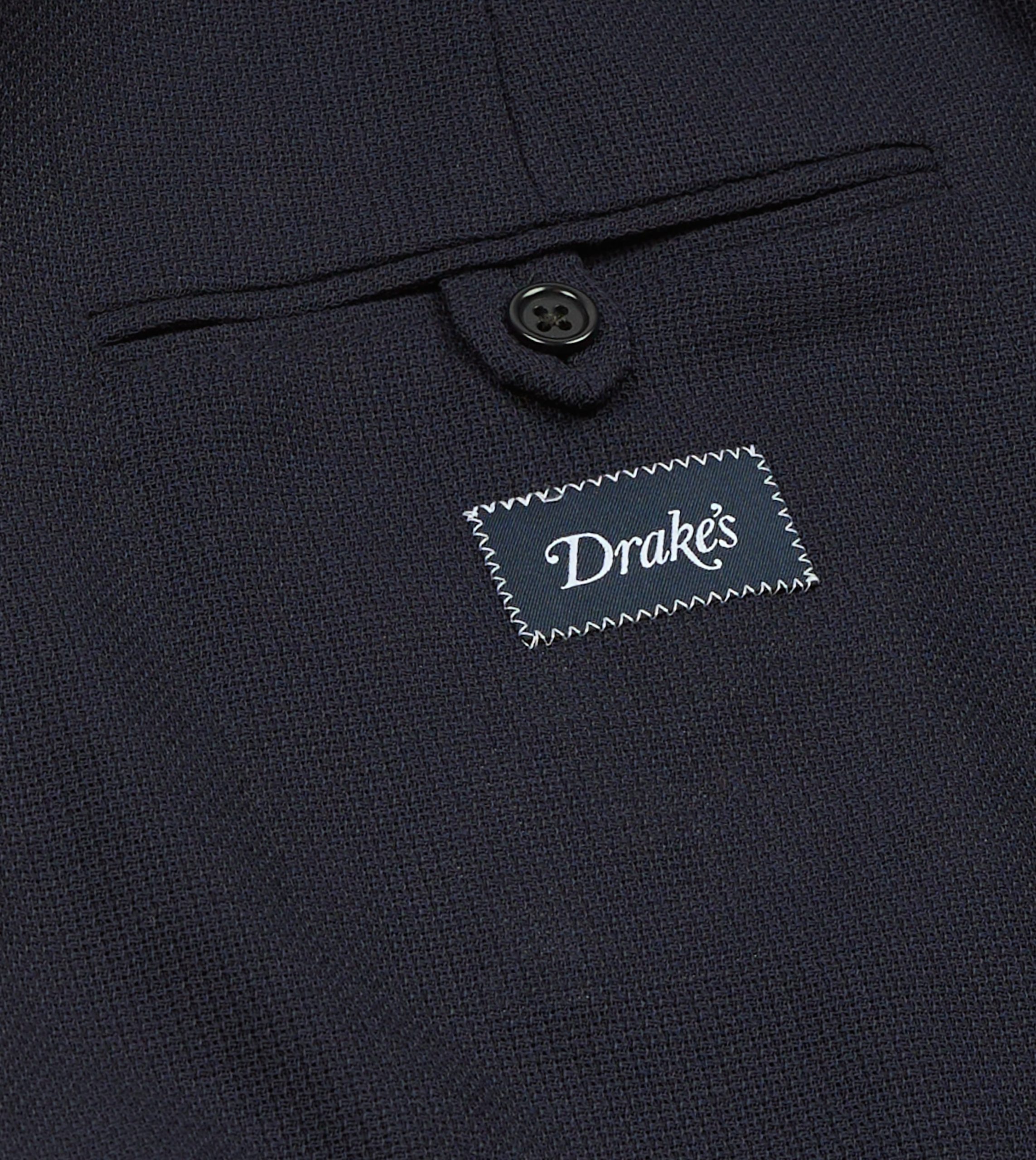 Navy Wool Open Weave Travel Blazer - Image 7