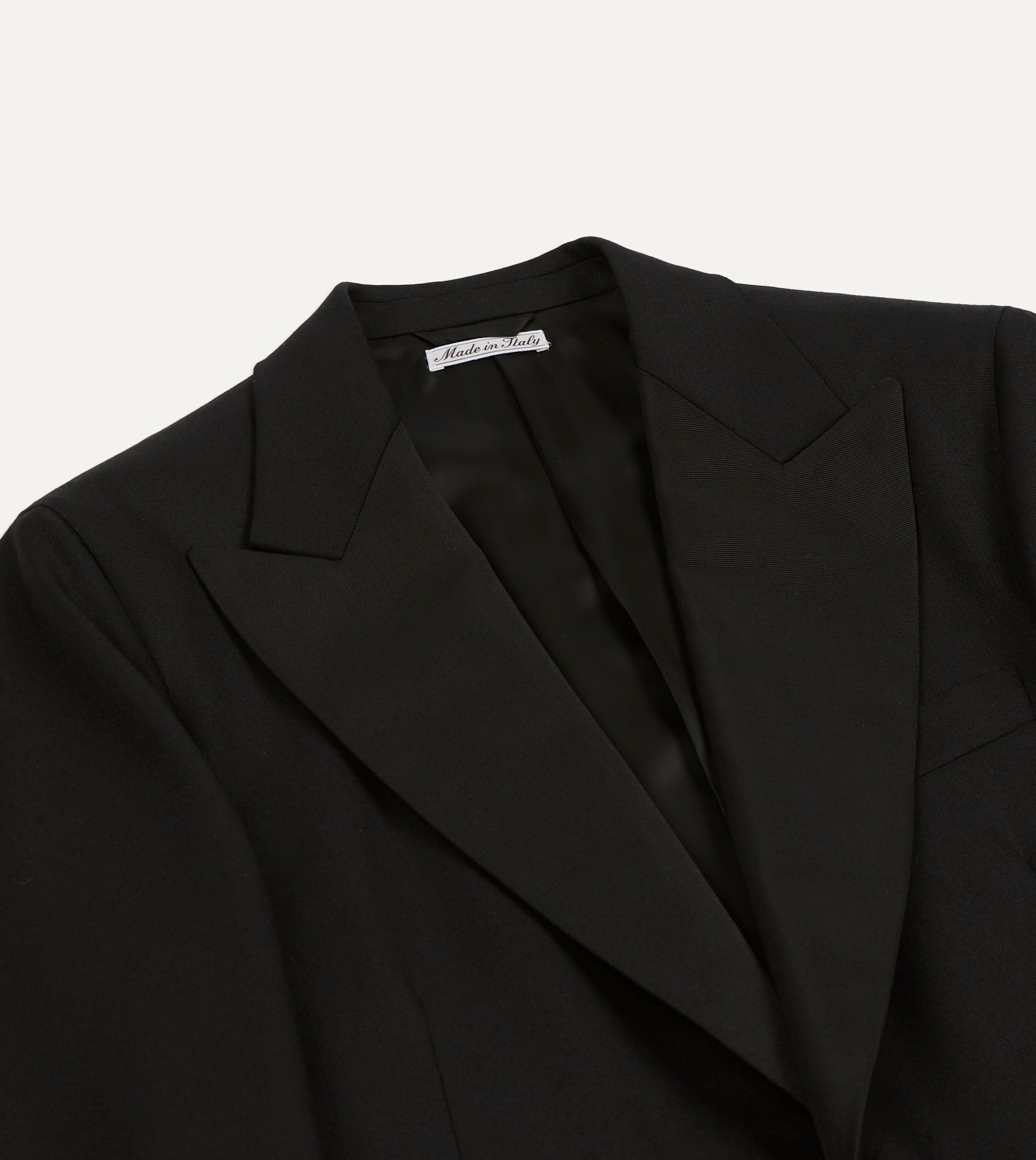 Black Barathea Wool Dinner Jacket - Image 3
