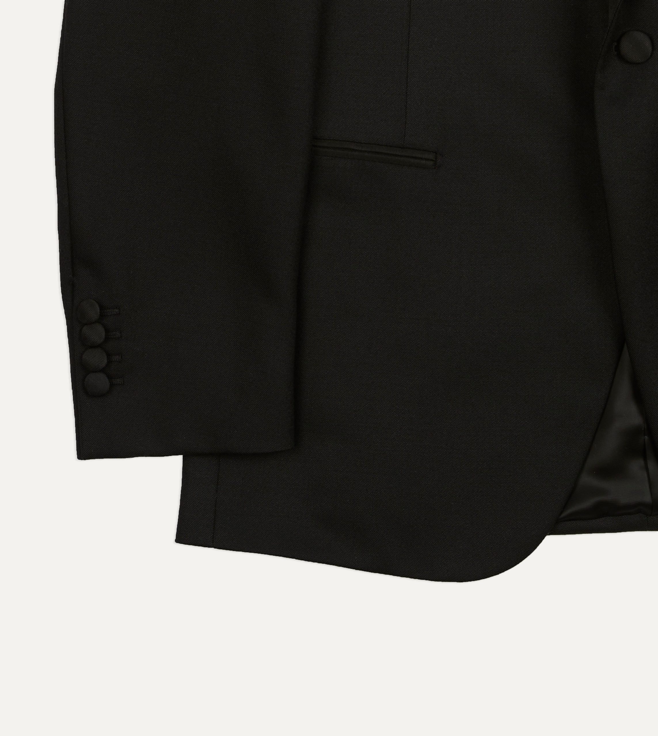 Black Barathea Wool Dinner Jacket - Image 6