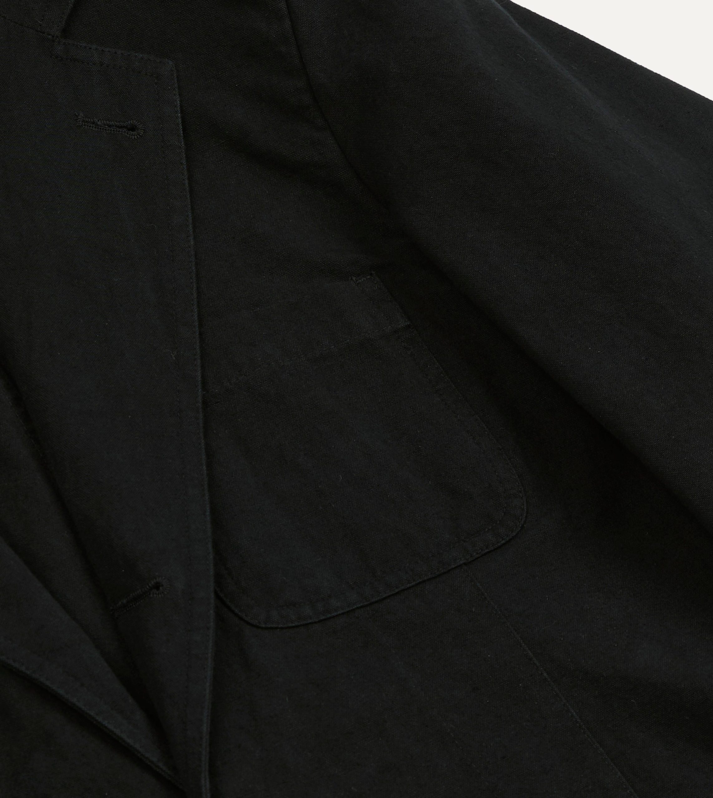 Drake's by A. Levine Black Cotton-Linen Games Blazer Mk. IV - Image 4