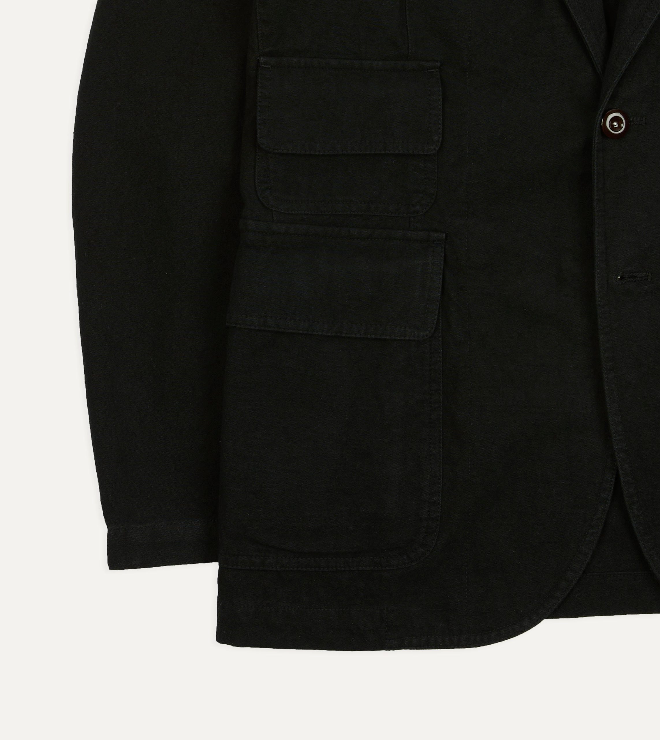 Drake's by A. Levine Black Cotton-Linen Games Blazer Mk. IV - Image 5