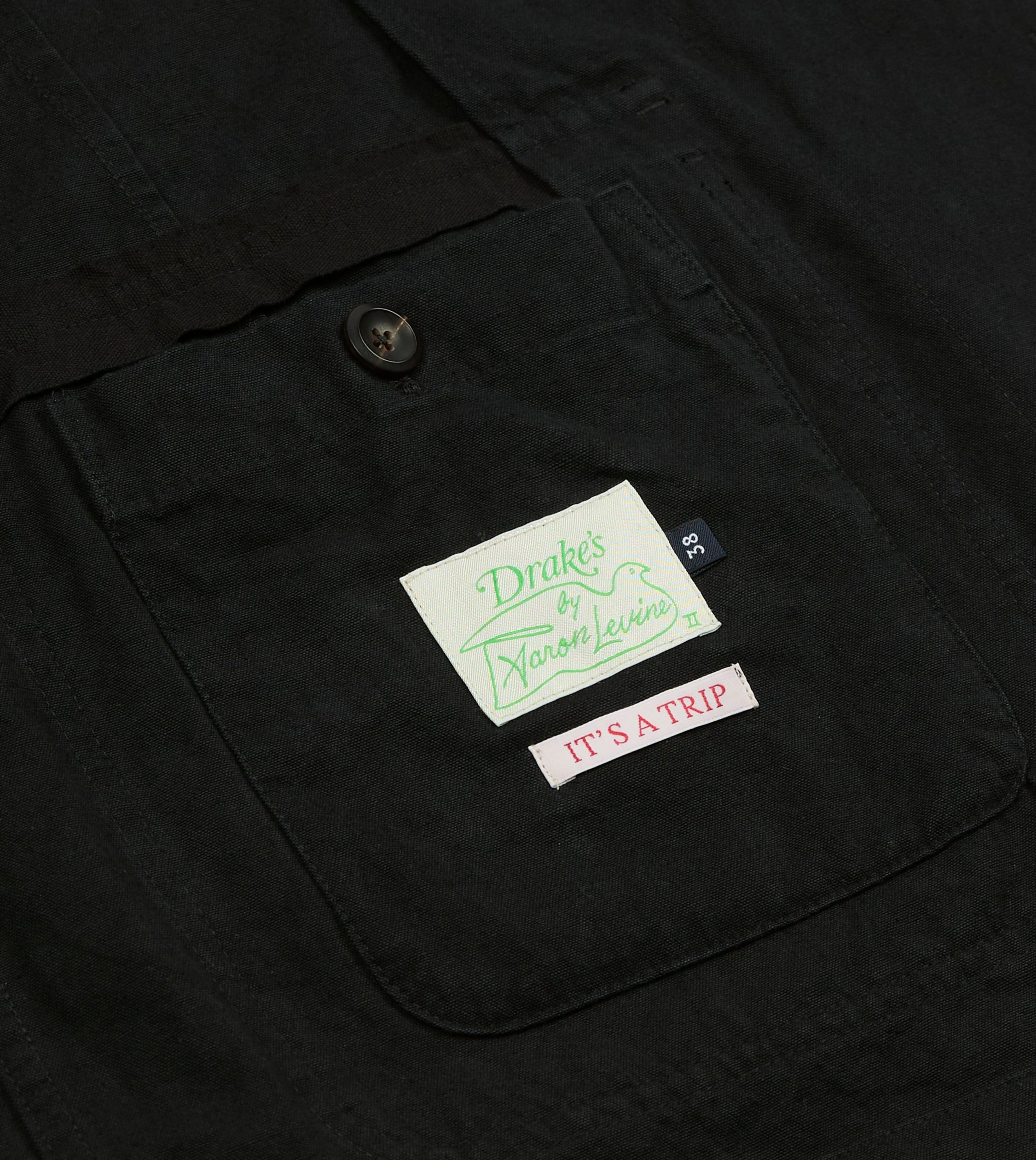 Drake's by A. Levine Black Cotton-Linen Games Blazer Mk. IV - Image 6
