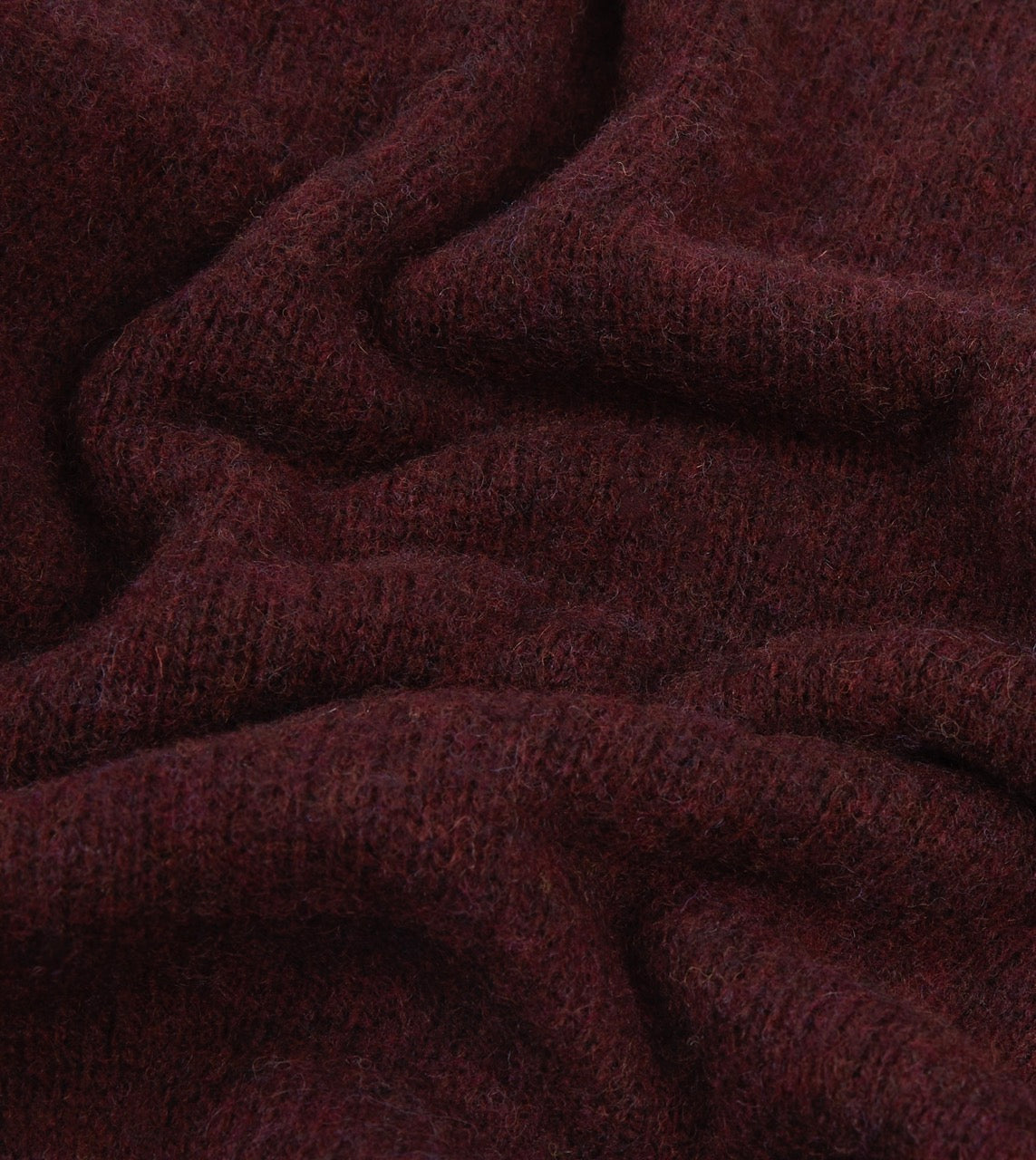 Burgundy Brushed Shetland Crew Neck Jumper - Image 2