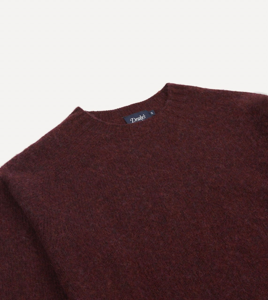 Burgundy Brushed Shetland Crew Neck Jumper - Image 3