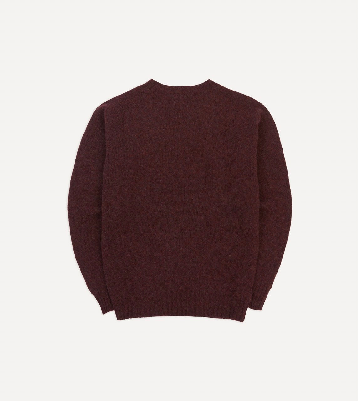 Burgundy Brushed Shetland Crew Neck Jumper - Image 5