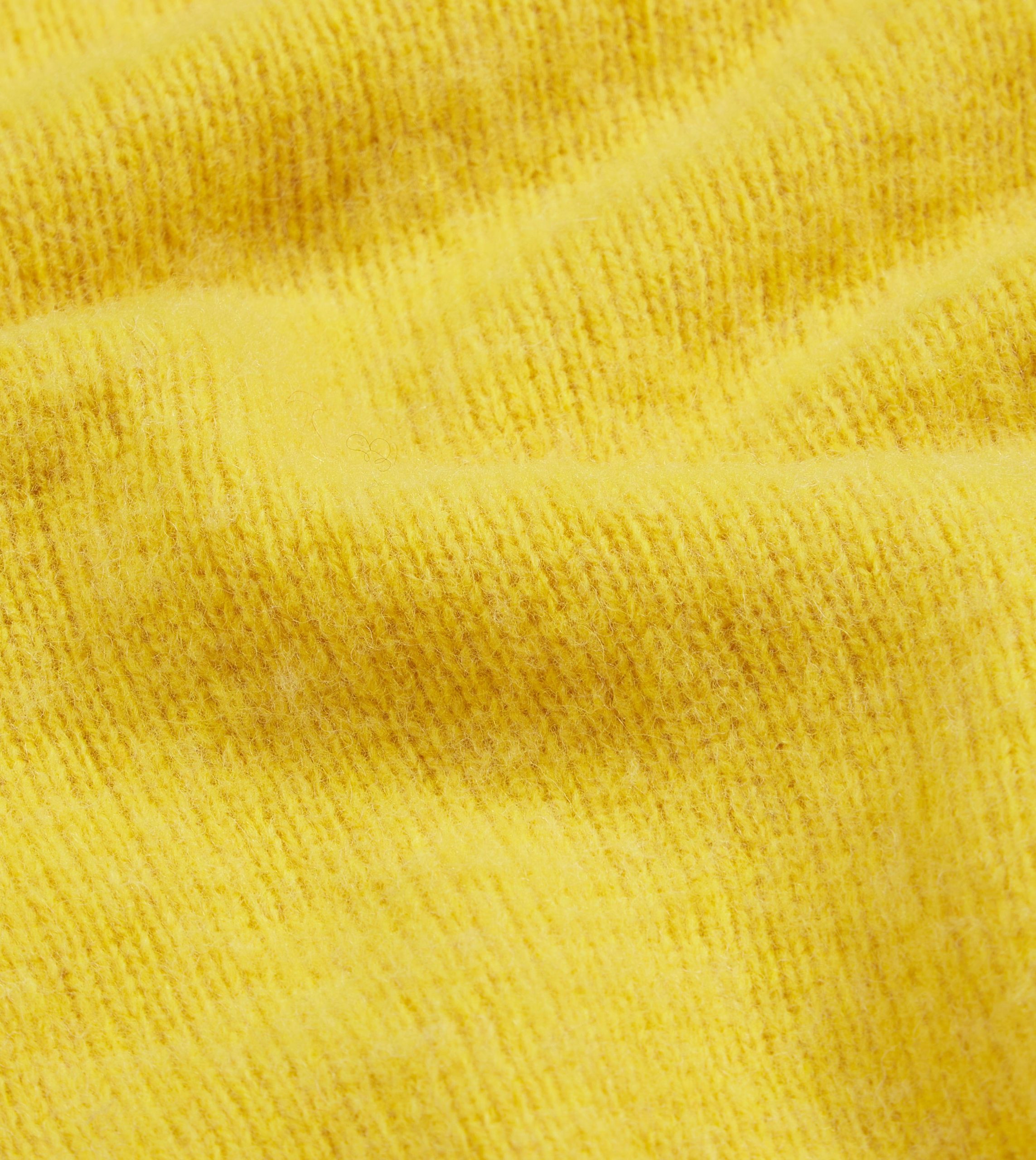 Canary Yellow Brushed Shetland Crew Neck Jumper - Image 2