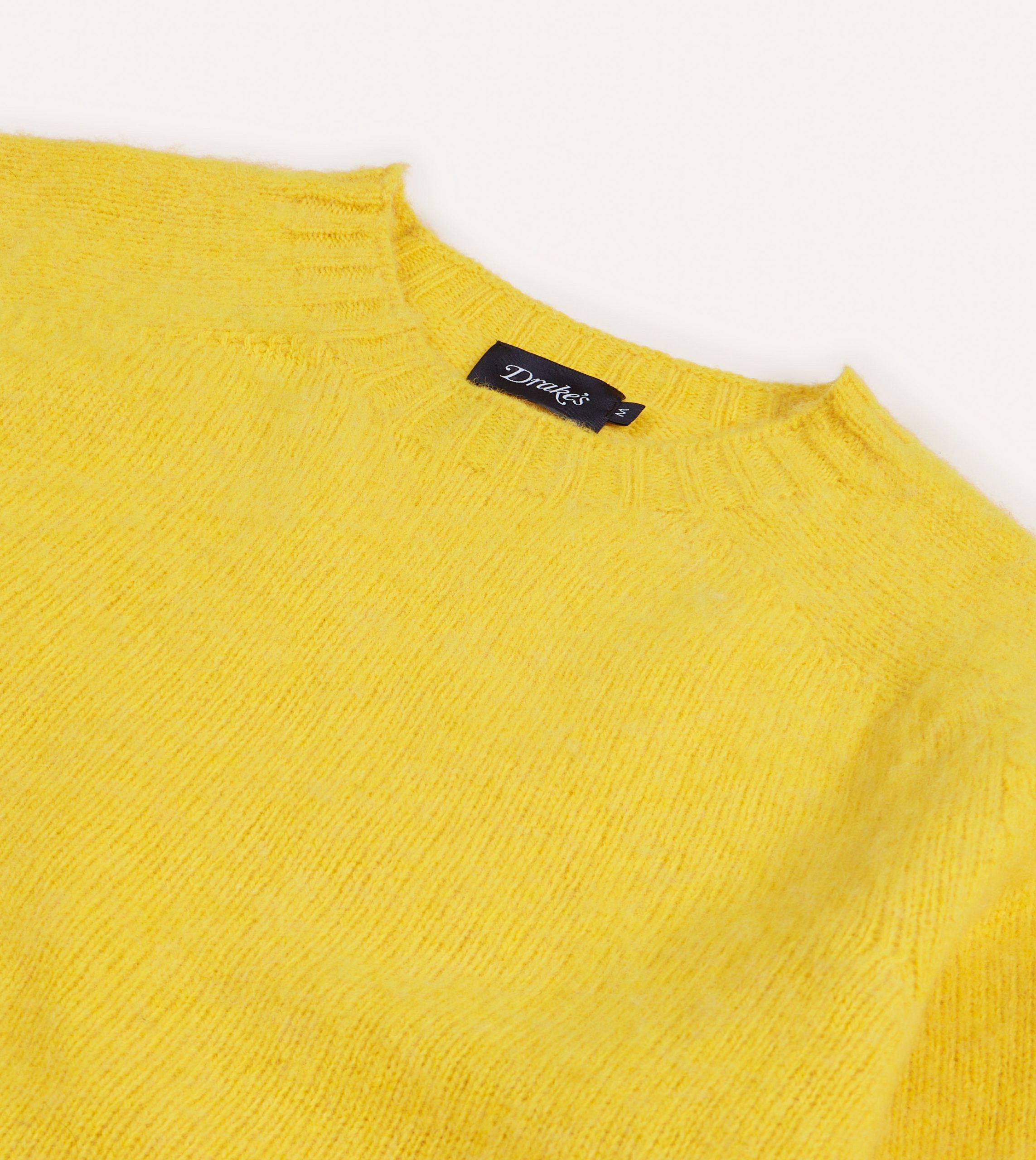 Canary Yellow Brushed Shetland Crew Neck Jumper - Image 5