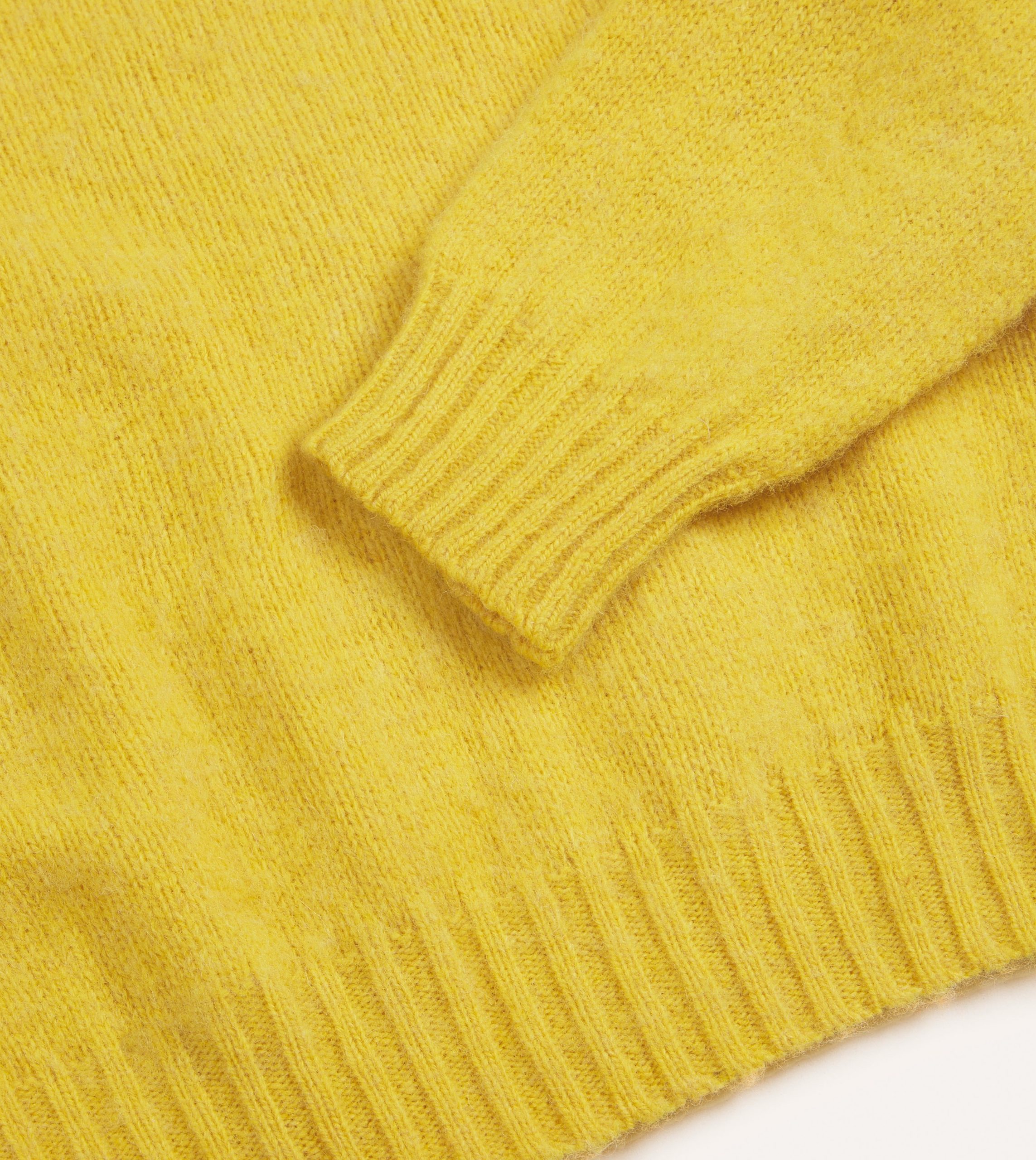 Canary Yellow Brushed Shetland Crew Neck Jumper - Image 3