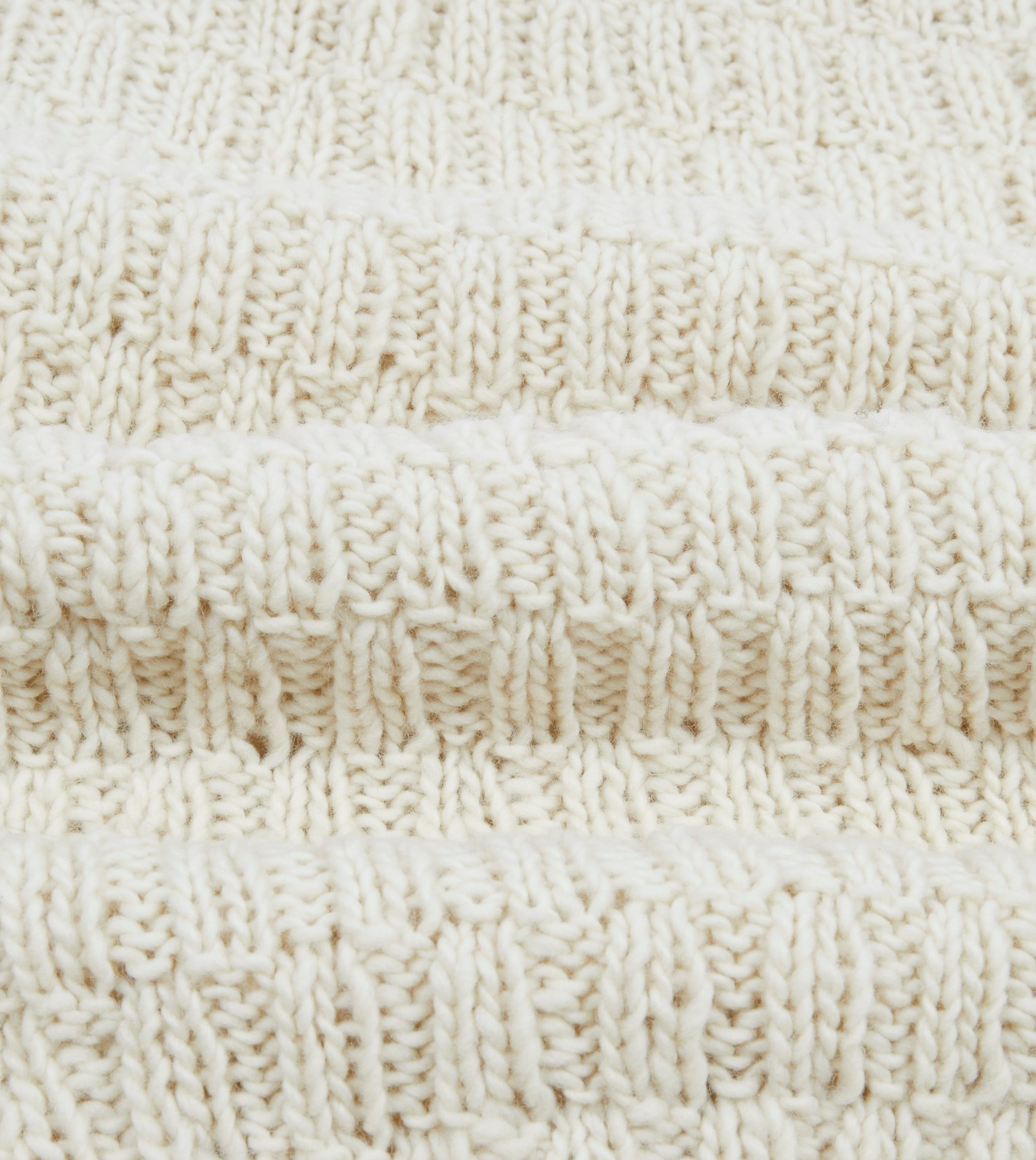 Chamula for Drake's Ecru Cable Knit Merino Jumper - Image 2
