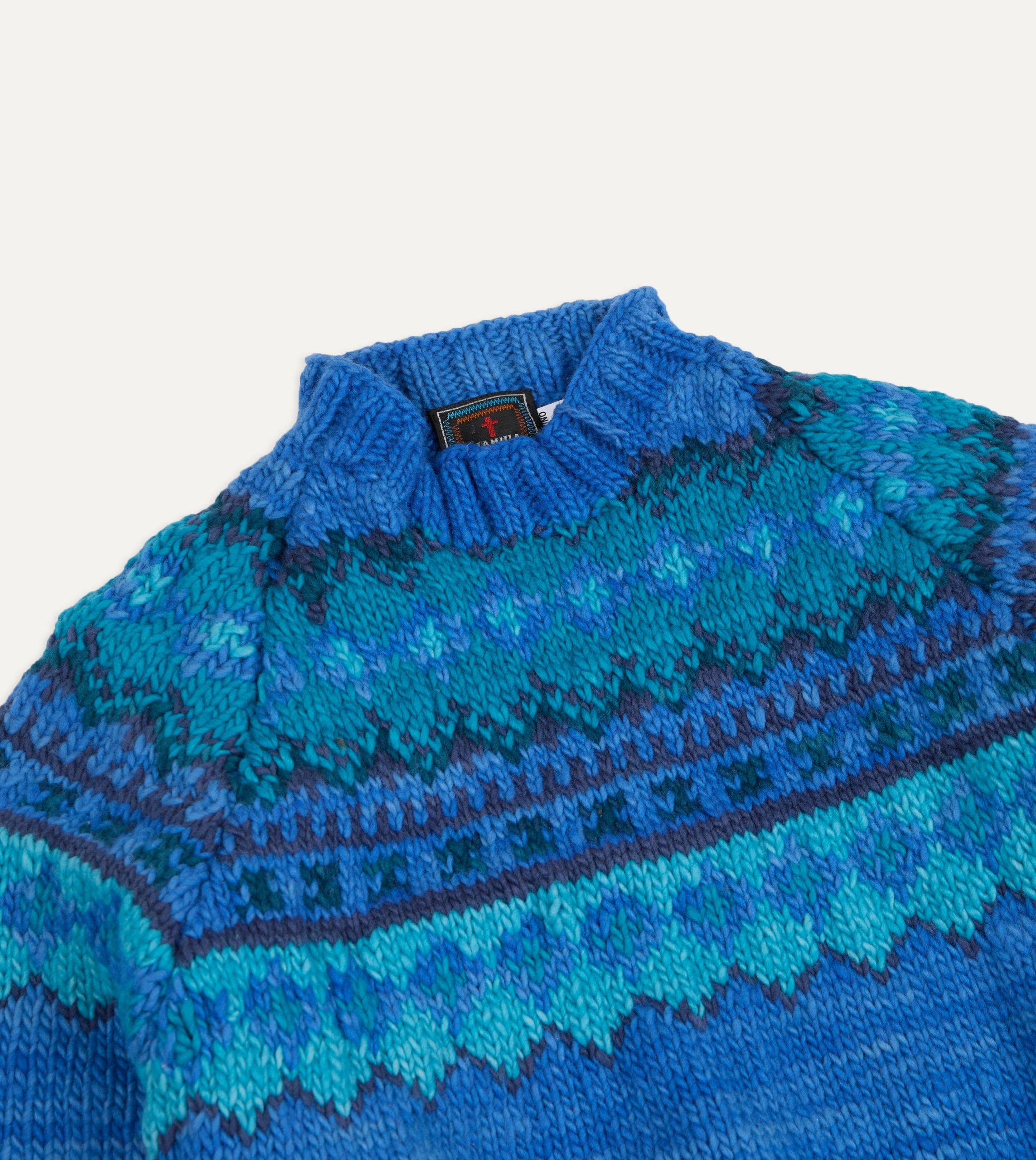 Chamula Blue Fairisle Merino Jumper - Image 3